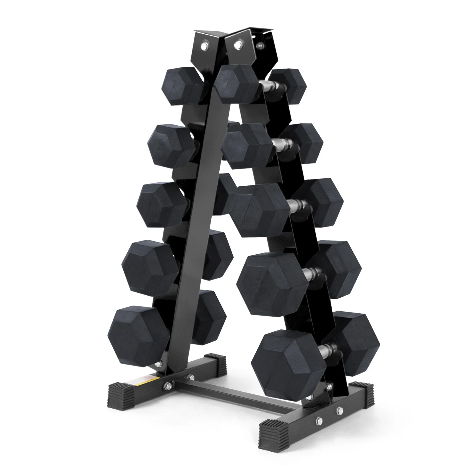 RitFit Rubber Hex Dumbbells Set with Rack 60LB-300LB - Image 15