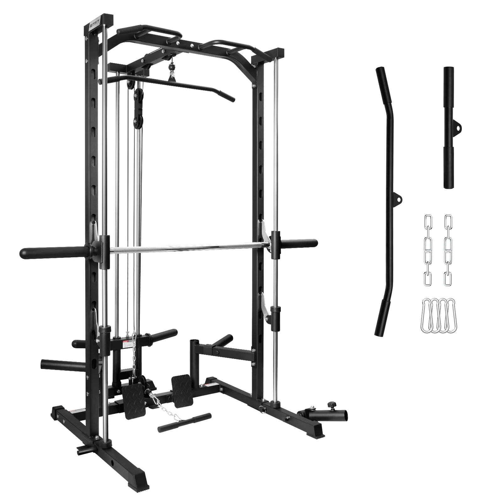 RitFit PSR05 2.0 Multifunctional Smith Machine Power Rack with LAT-Pull Down System - Image 5