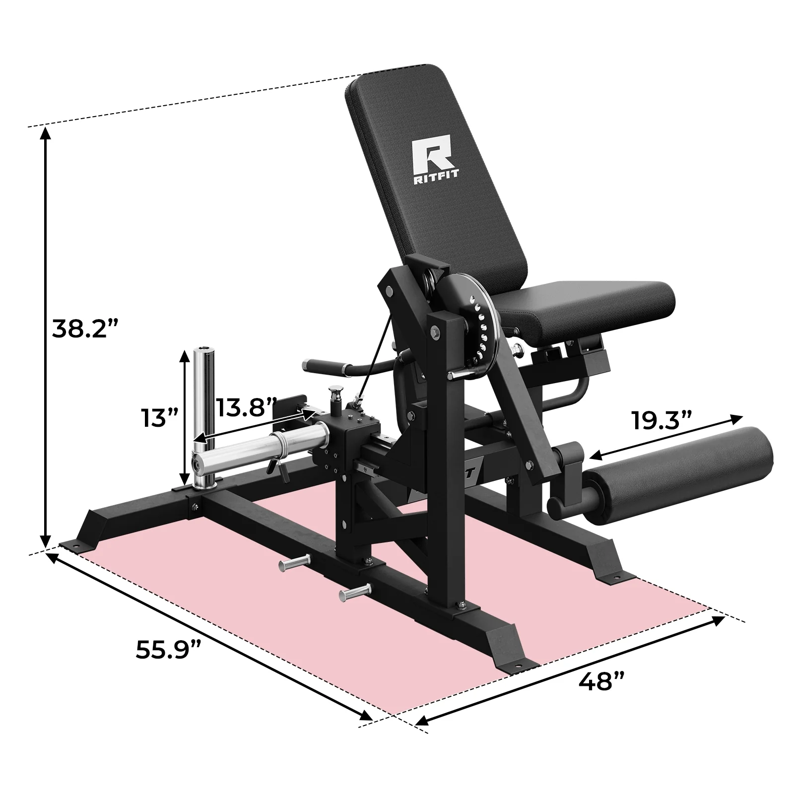 RitFit Mustang PRO Leg Extension Curl Machine - Image 5