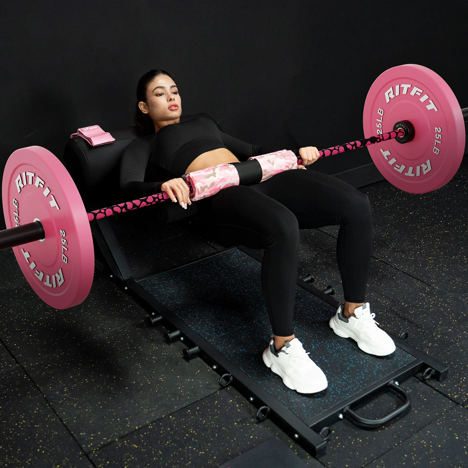 RitFit 15kg Pink Leopard Olympic Training Barbell - Image 10