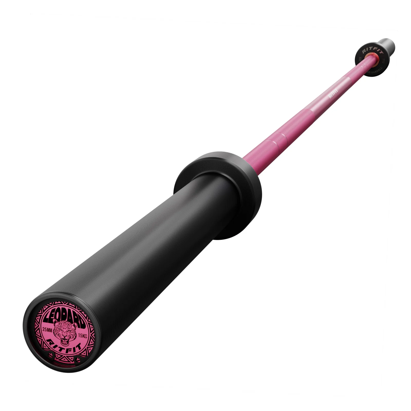 RitFit 15kg Pink Leopard Olympic Training Barbell - Image 3