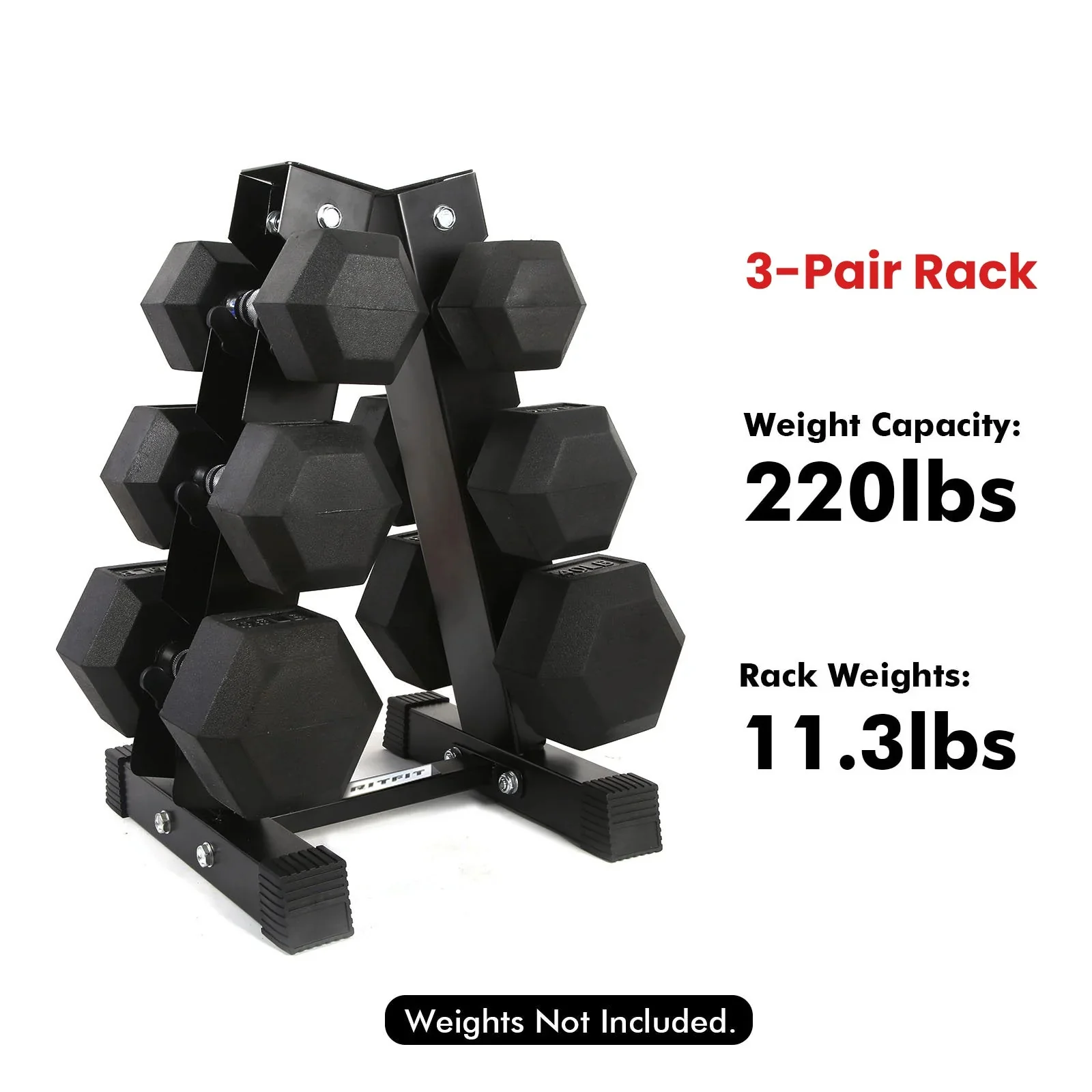RitFit A-Frame Dumbbell Storage Rack Stand 3/5/6 Pairs - Image 5