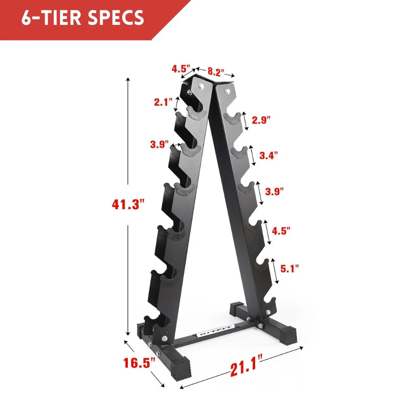 RitFit A-Frame Dumbbell Storage Rack Stand 3/5/6 Pairs - Image 9