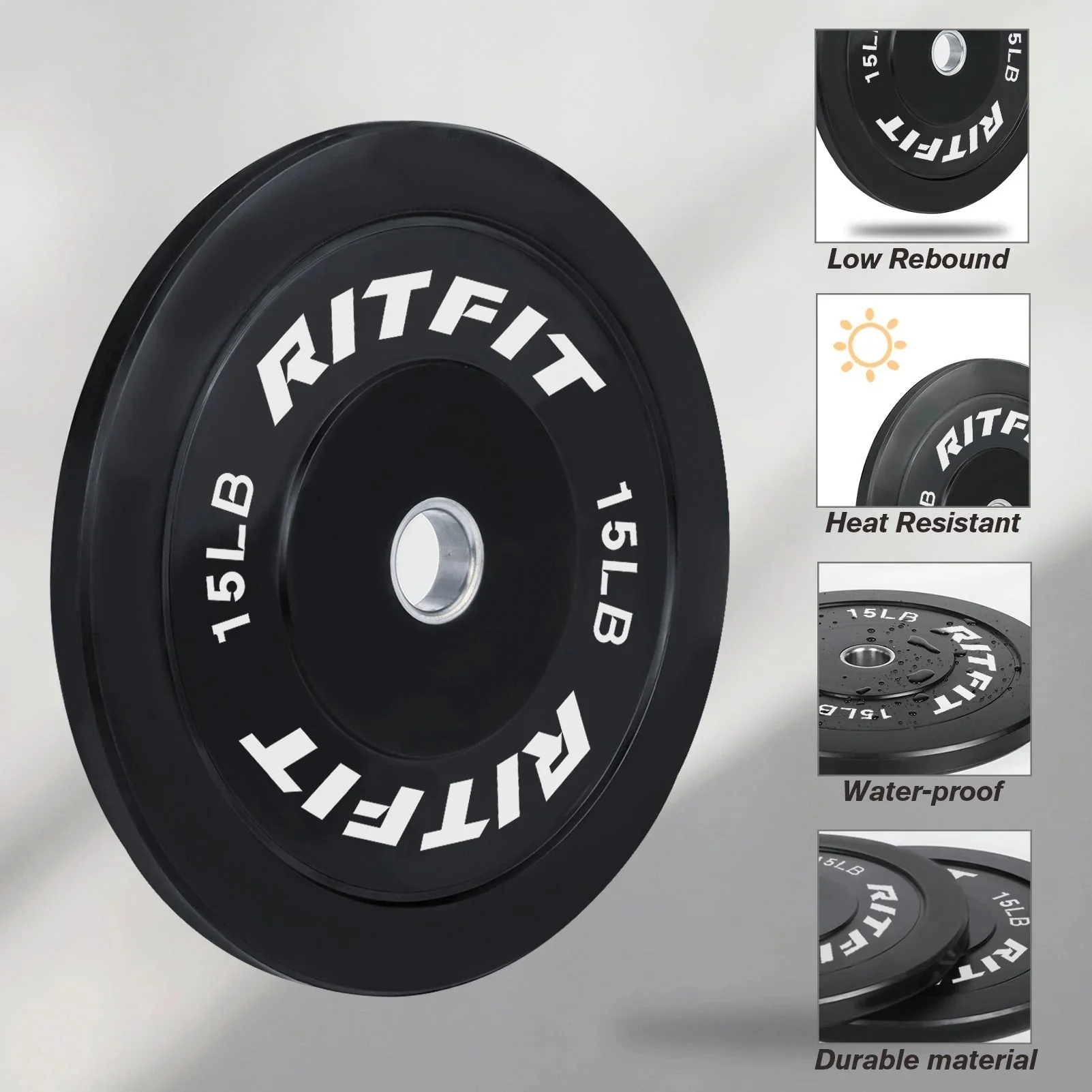RitFit Olympic Bumper Weight Plates - 2-inch - Image 4