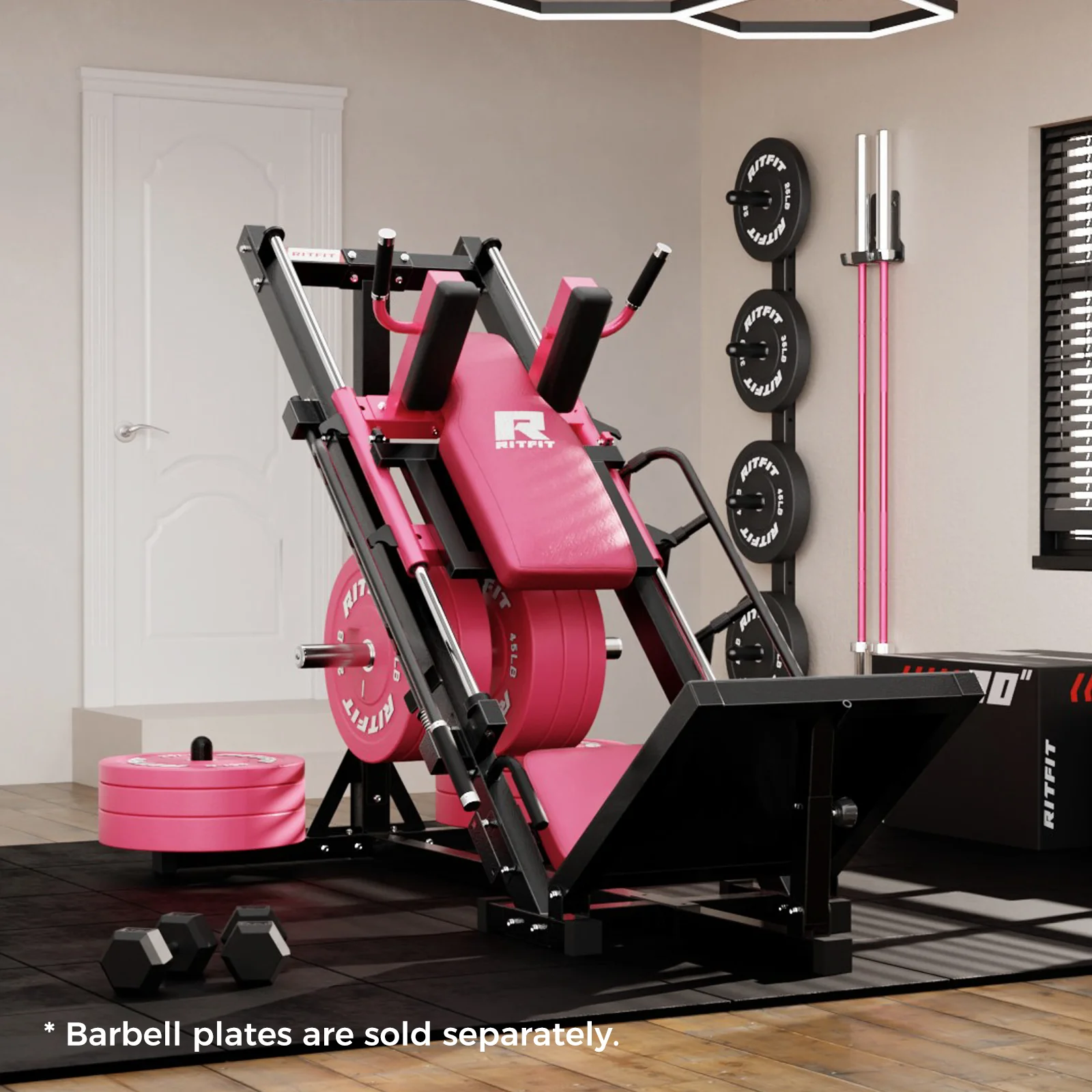 RitFit BLP01 45 Degree 3-In-1 Leg Press Hack Squat and Calf Raise Machine - Image 15
