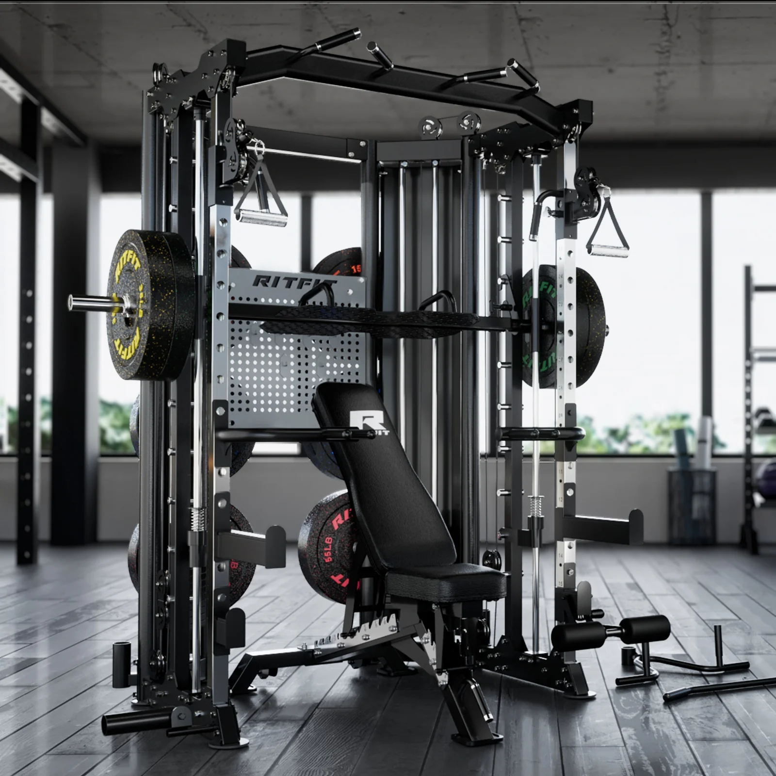 RitFit BPC06 All-In-One Smith Machine with 286LB Weight Stacks - Image 9