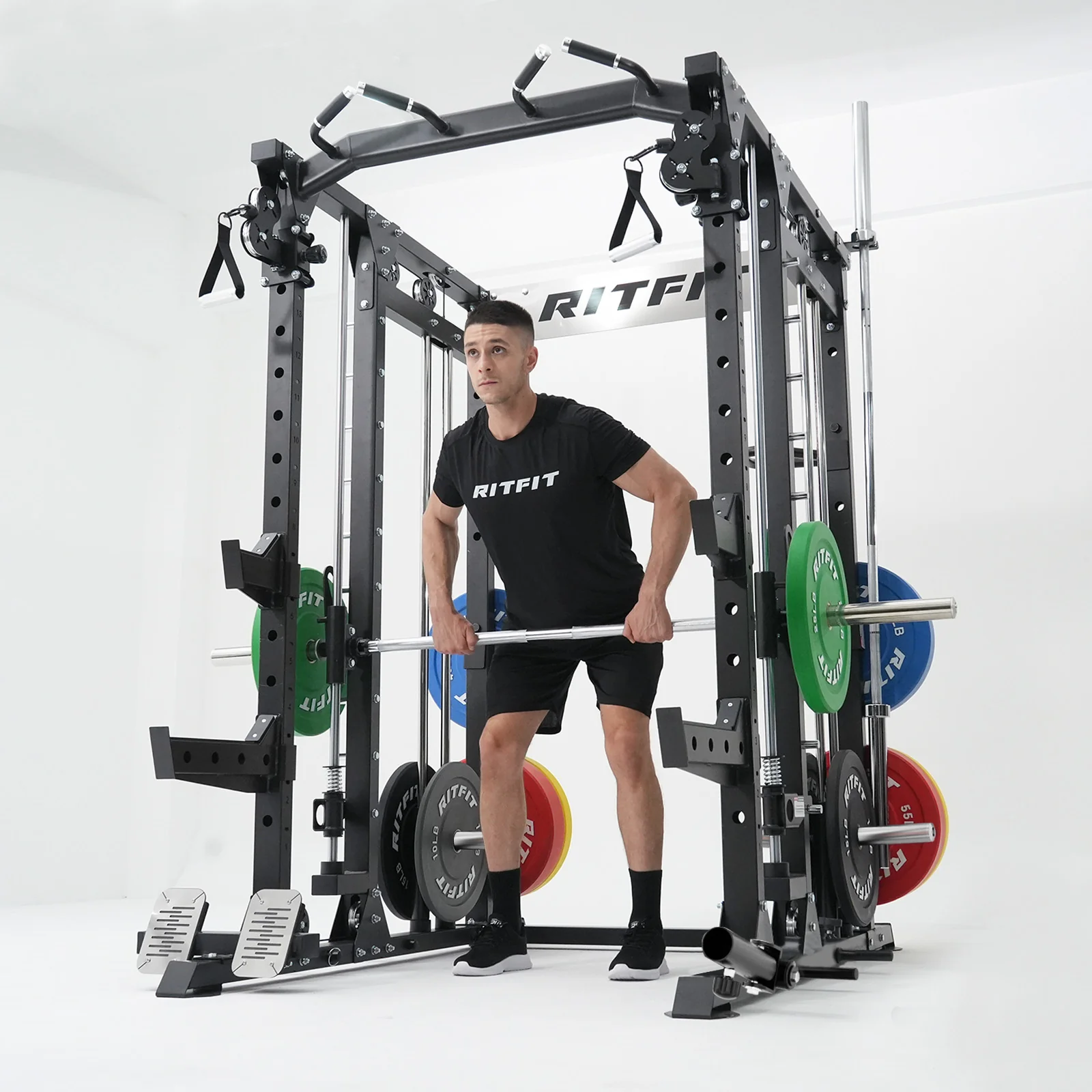 RitFit BUFFALO Smith Machine Home Gym Package with Lat Pull Down and Cable Crossover - Image 18
