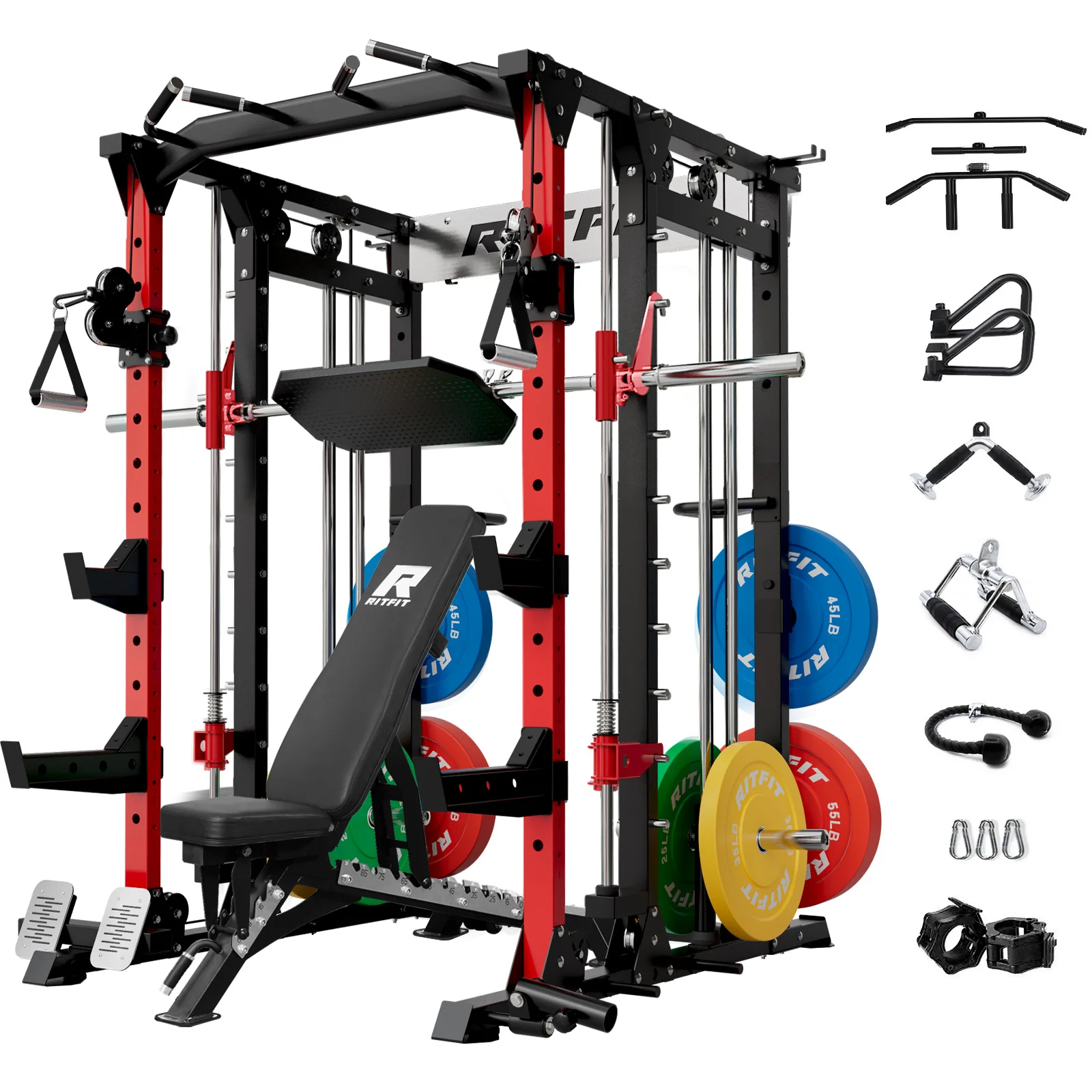 RitFit BUFFALO Smith Machine Home Gym Package with Lat Pull Down and Cable Crossover - Image 20