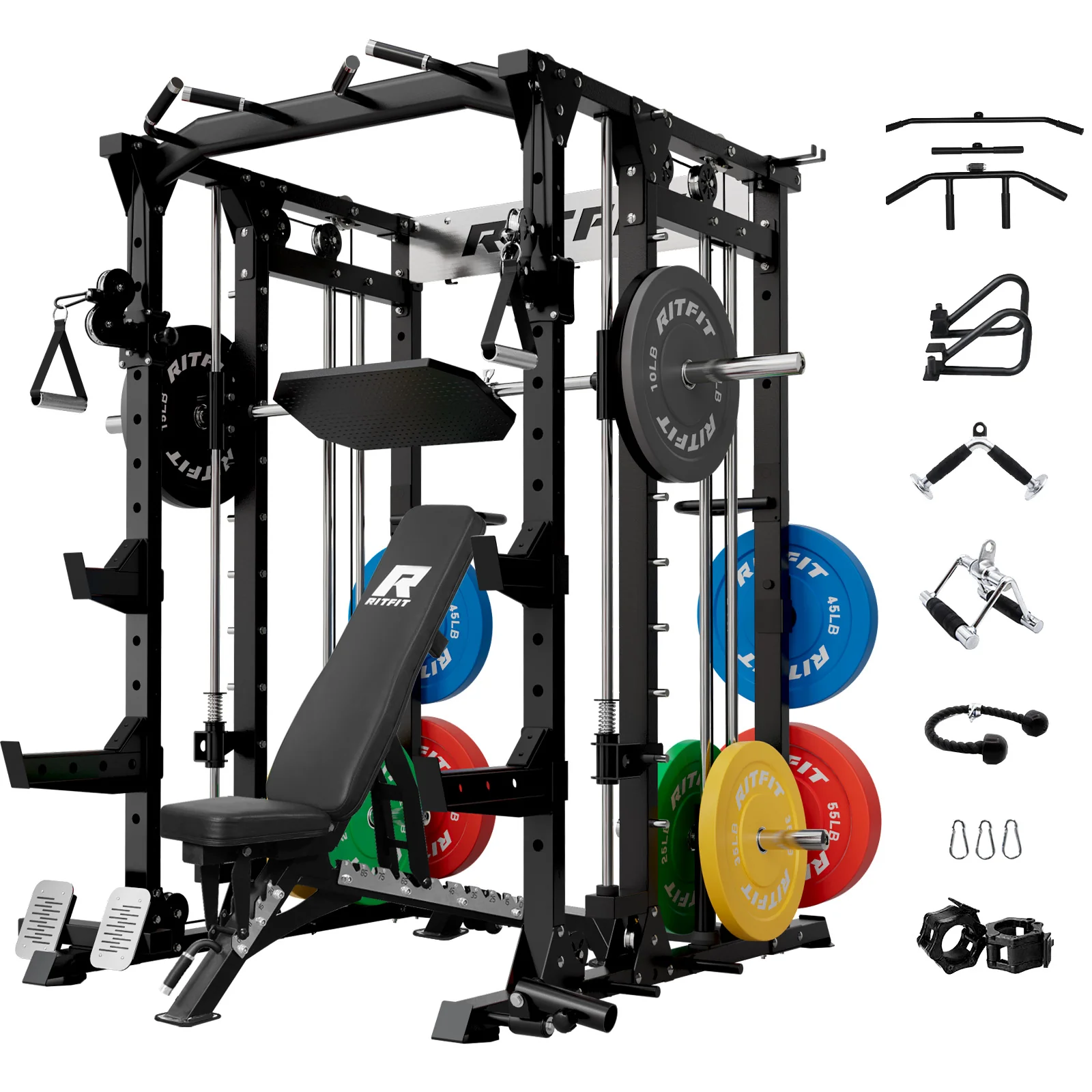 RitFit BUFFALO Smith Machine Home Gym Package with Lat Pull Down and Cable Crossover - Image 24