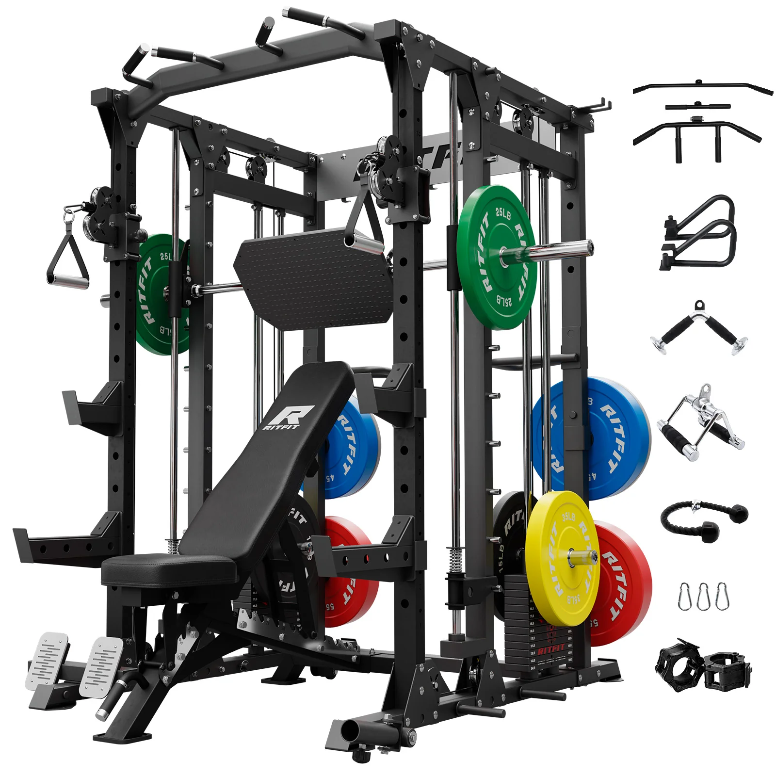 RitFit BUFFALO Smith Machine Home Gym Package with Weight Stack - Image 10