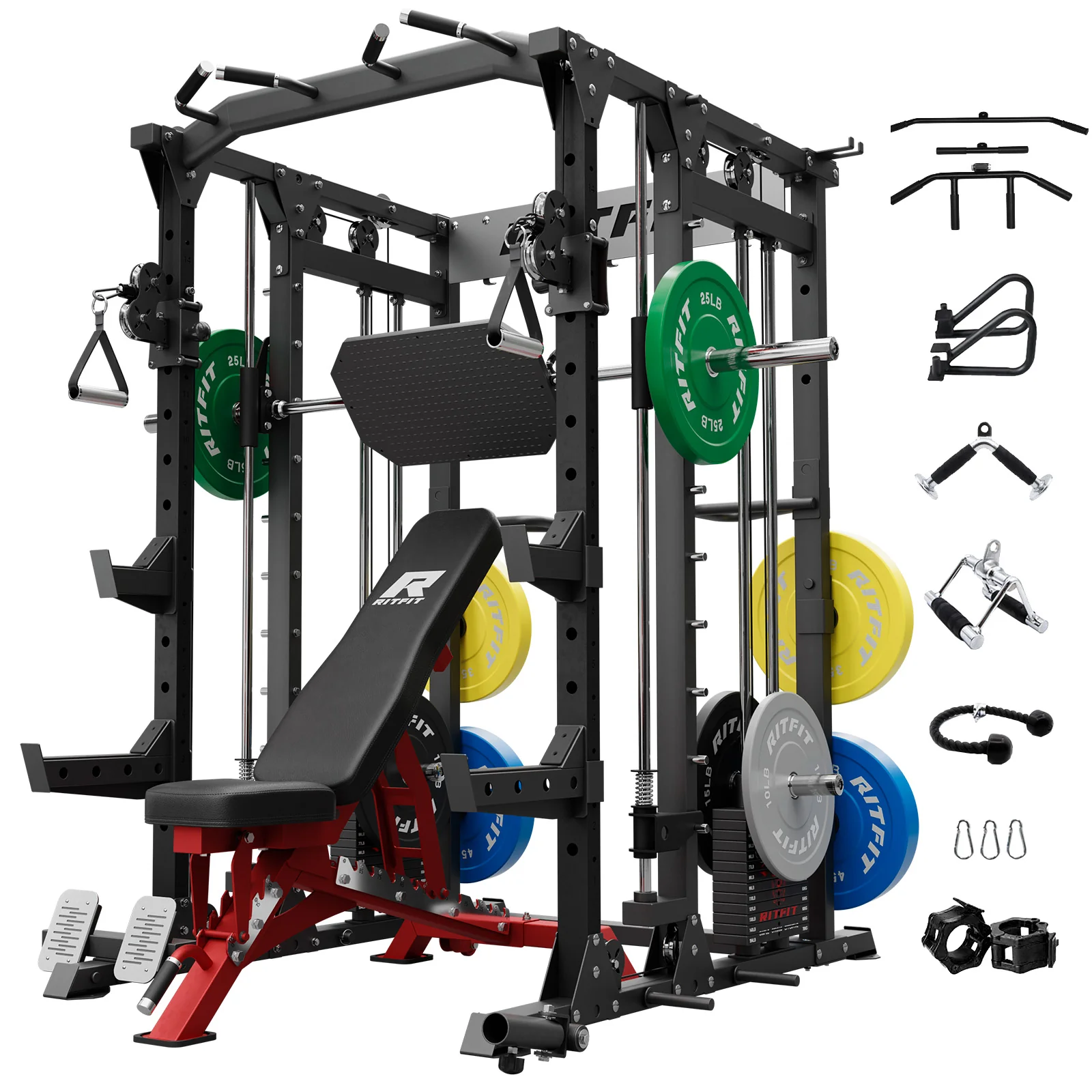 RitFit BUFFALO Smith Machine Home Gym Package with Weight Stack - Image 11