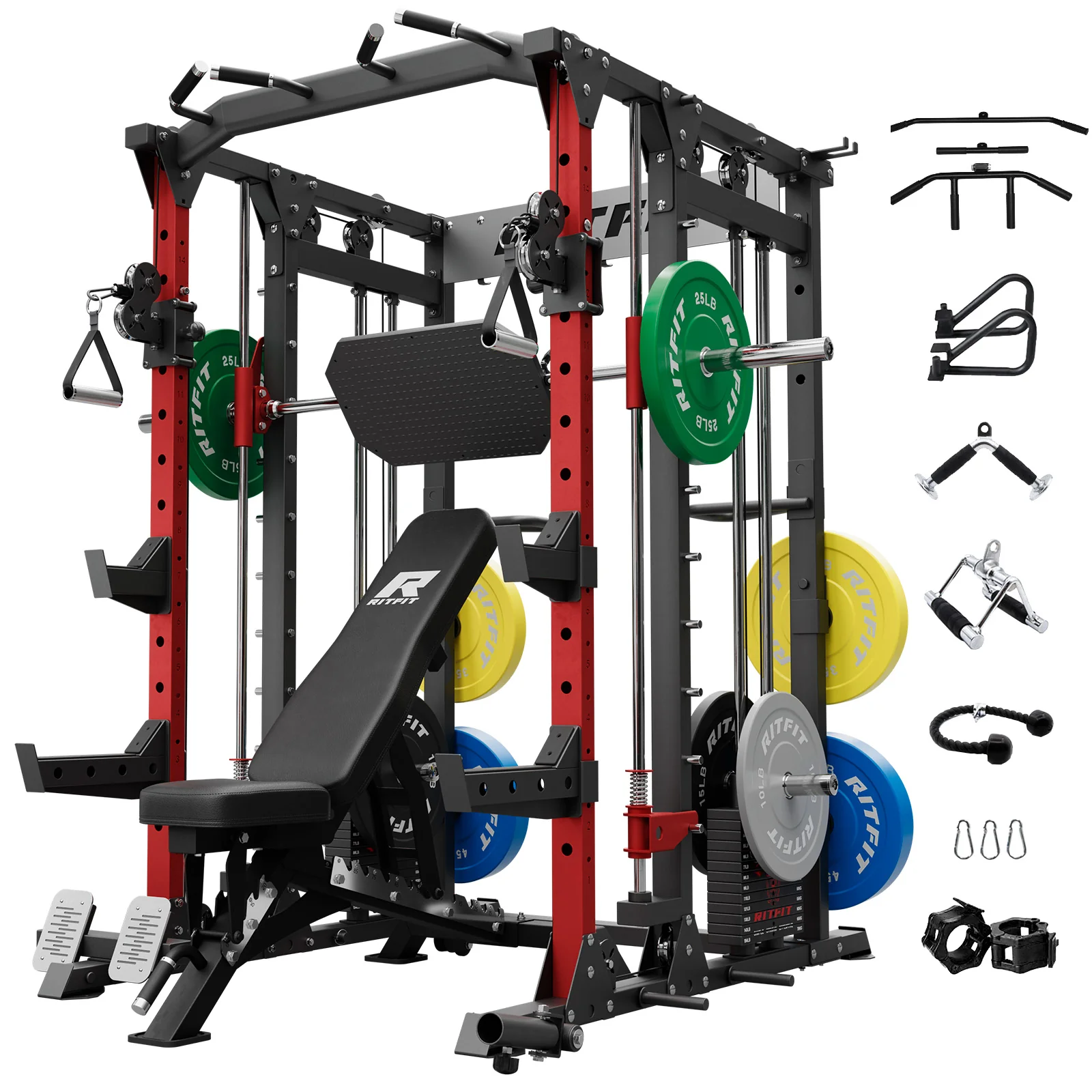 RitFit BUFFALO Smith Machine Home Gym Package with Weight Stack - Image 14