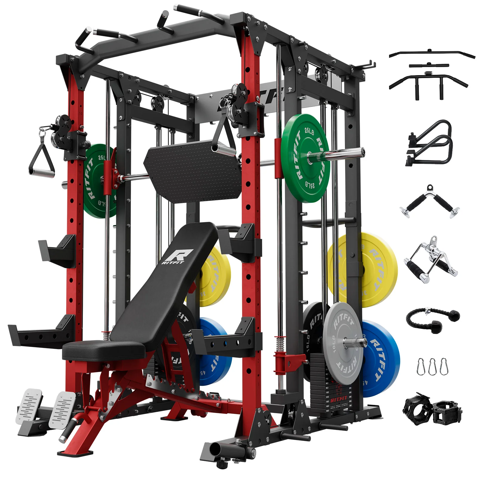 RitFit BUFFALO Smith Machine Home Gym Package with Weight Stack - Image 17