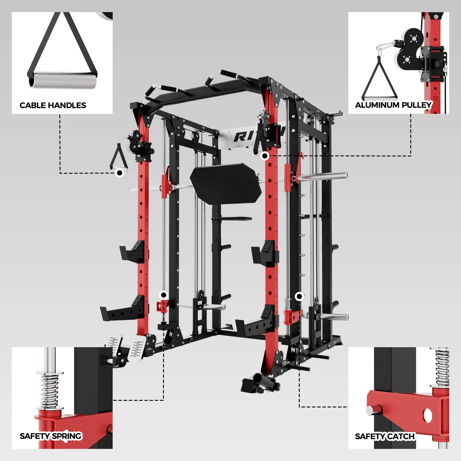 RitFit BUFFALO Smith Machine Home Gym Package with Weight Stack - Image 2
