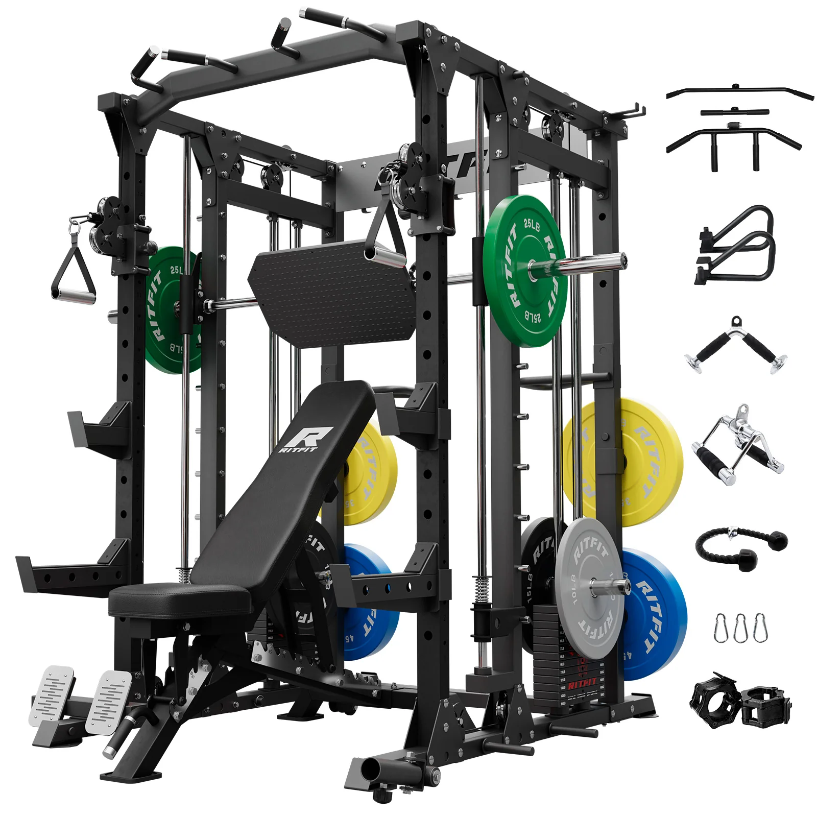RitFit BUFFALO Smith Machine Home Gym Package with Weight Stack - Image 8