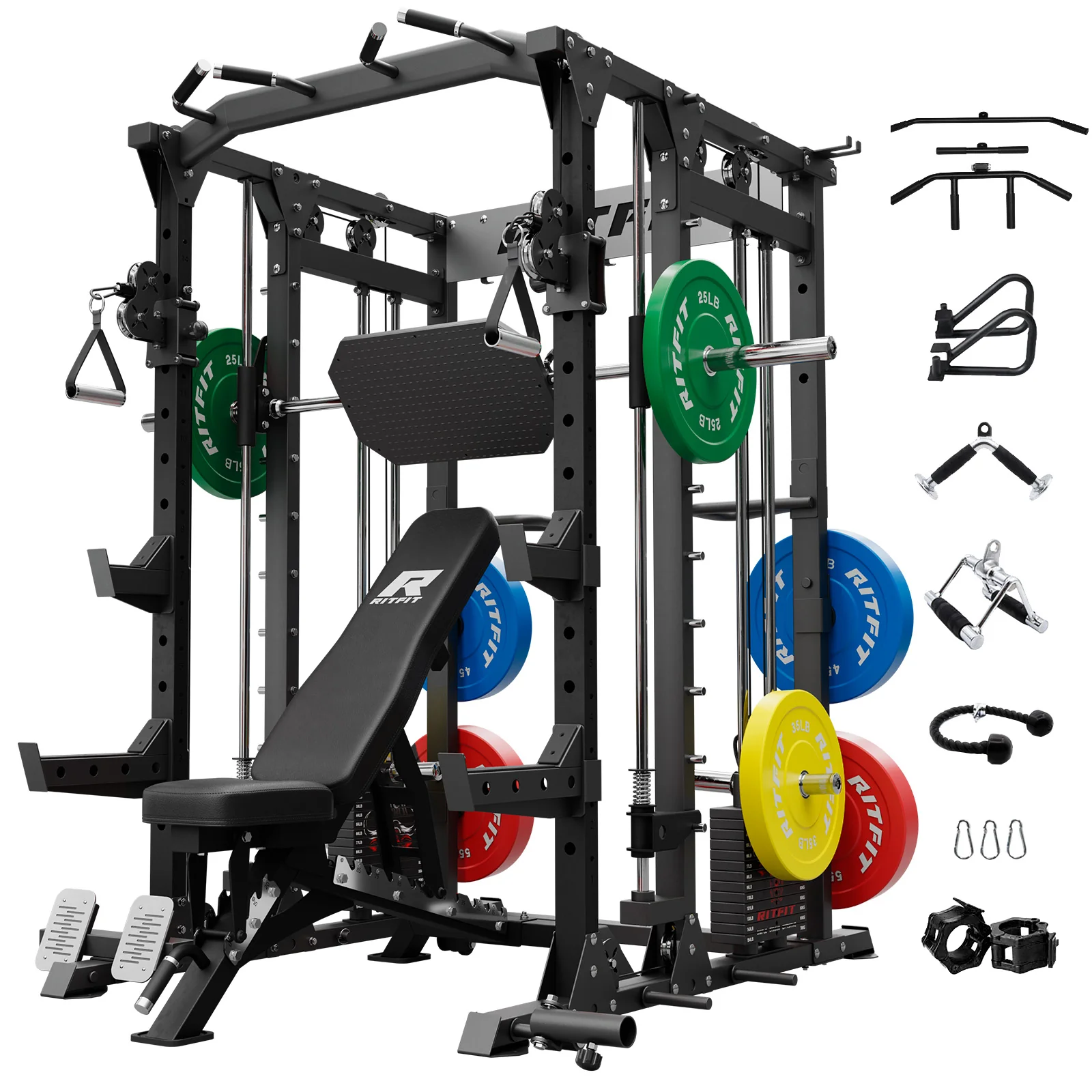 RitFit BUFFALO Smith Machine Home Gym Package with Weight Stack - Image 9