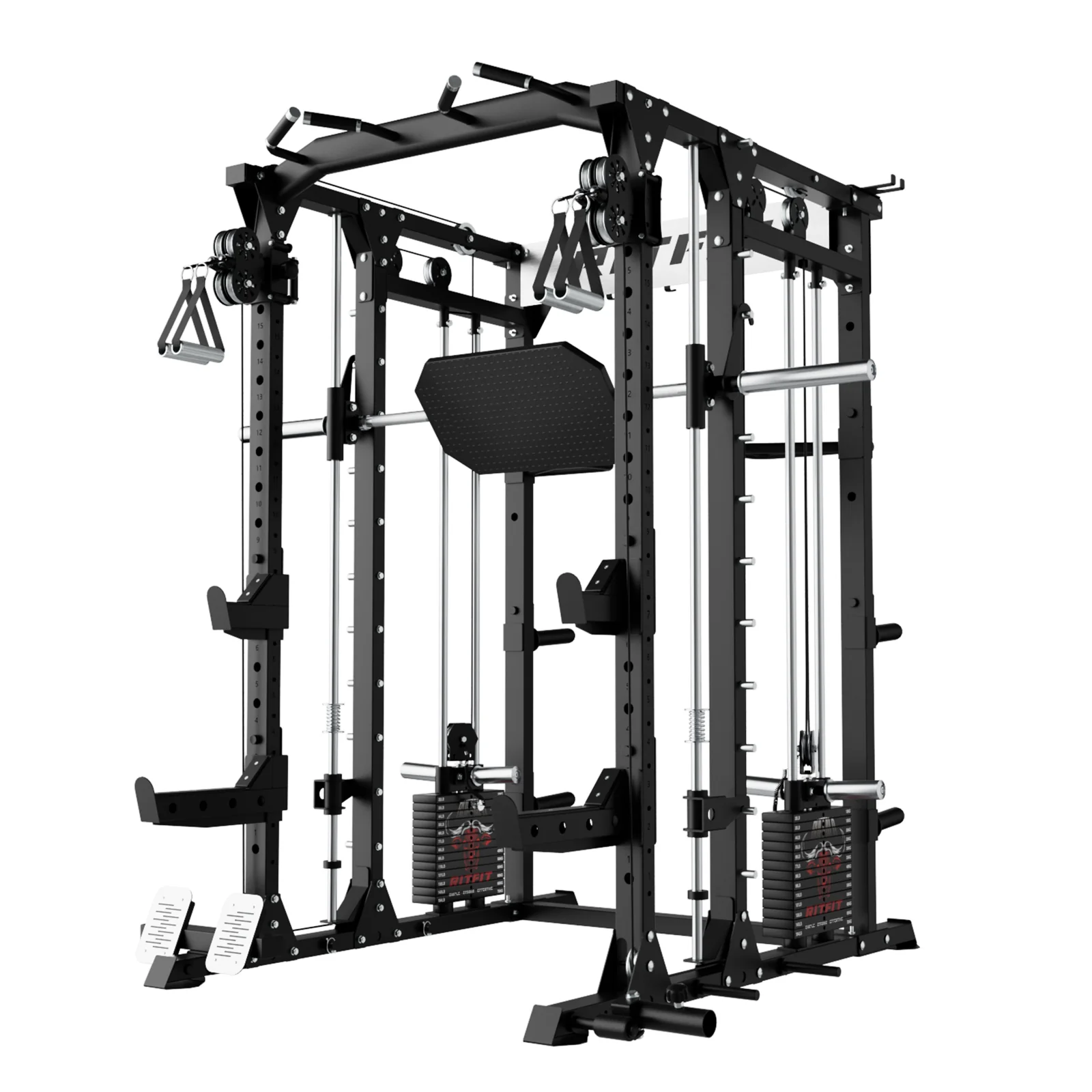 RitFit Buffalo Wild Smith Machine with Adjustable Dual Cable System - Image 5