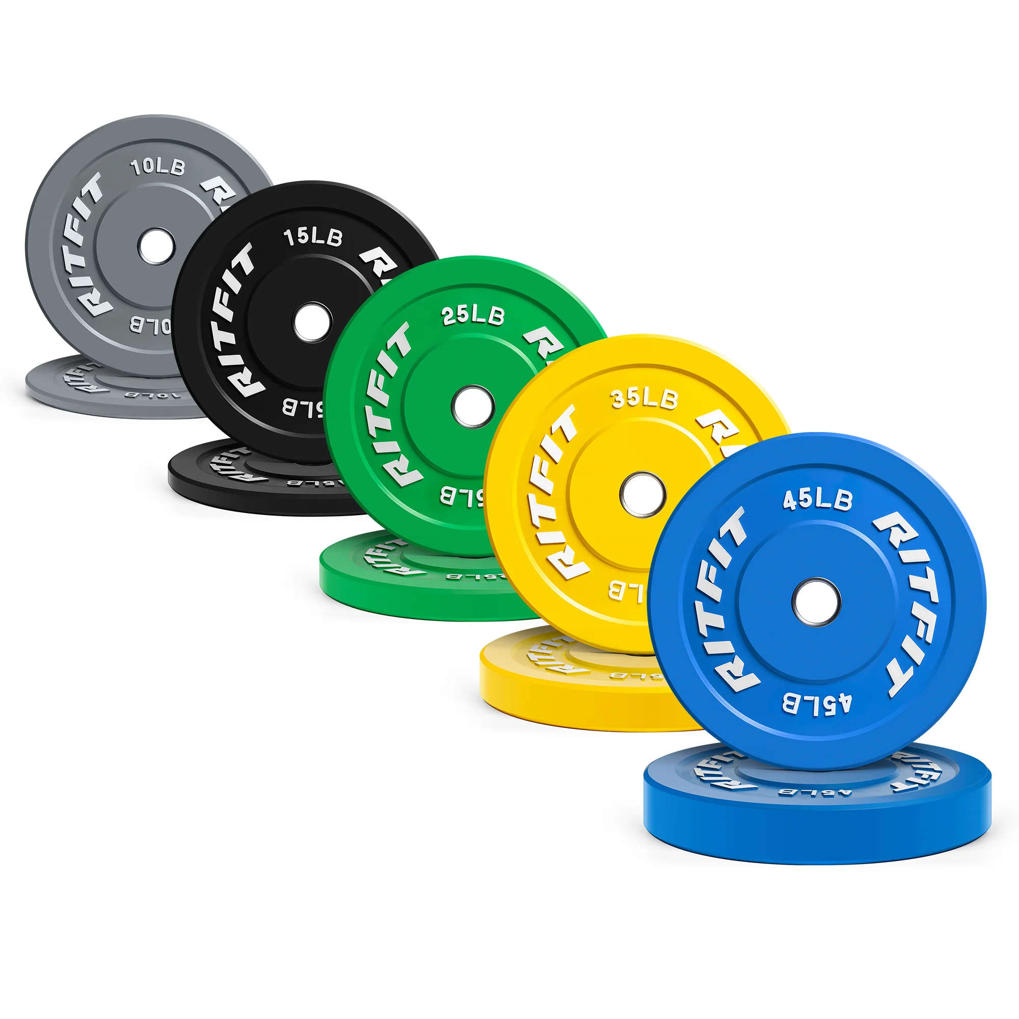 RitFit Color Olympic Bumper Weight Plates - 2-Inch - Image 15