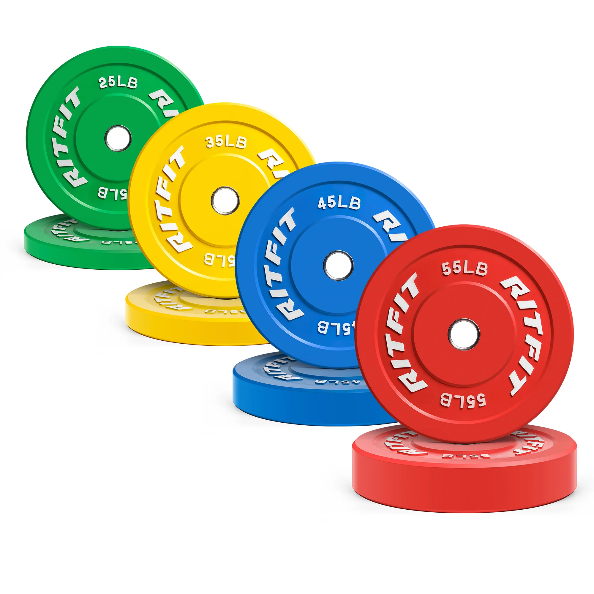 RitFit Color Olympic Bumper Weight Plates - 2-Inch - Image 16