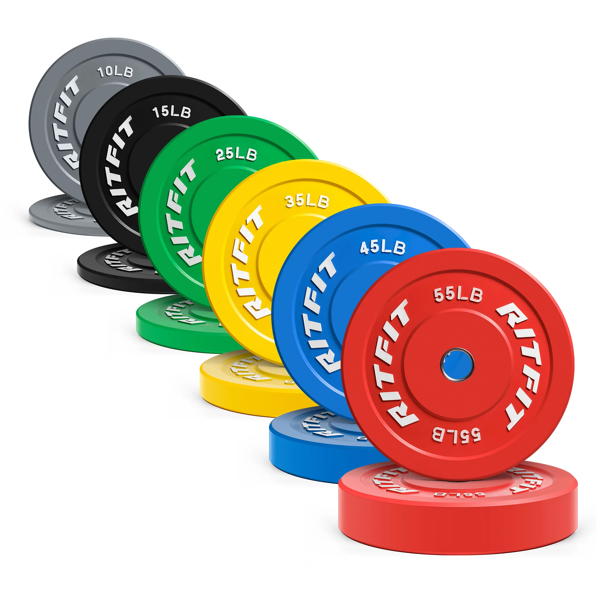 RitFit Color Olympic Bumper Weight Plates - 2-Inch - Image 17
