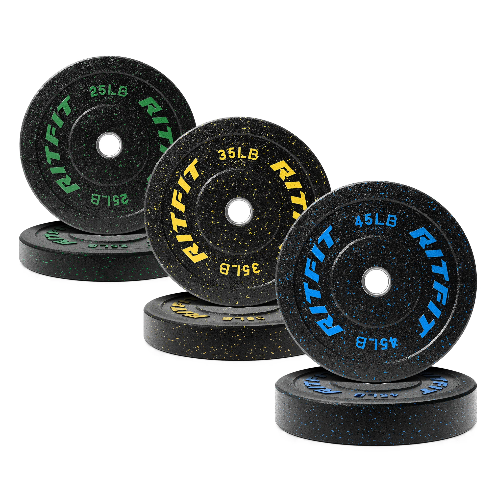 RitFit Fleck Olympic Bumper Weight Plates - 2-Inch - Image 21