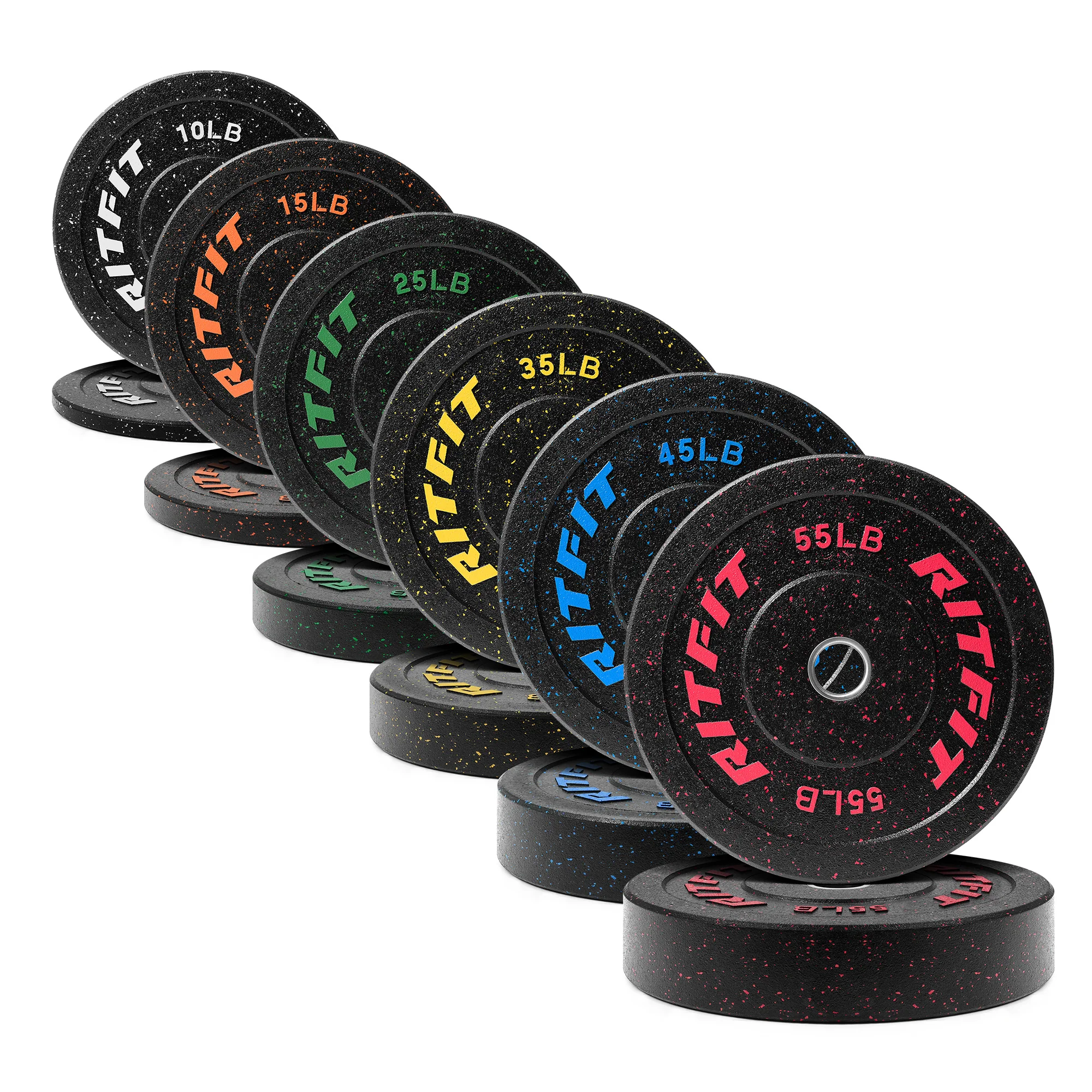 RitFit Fleck Olympic Bumper Weight Plates - 2-Inch - Image 24