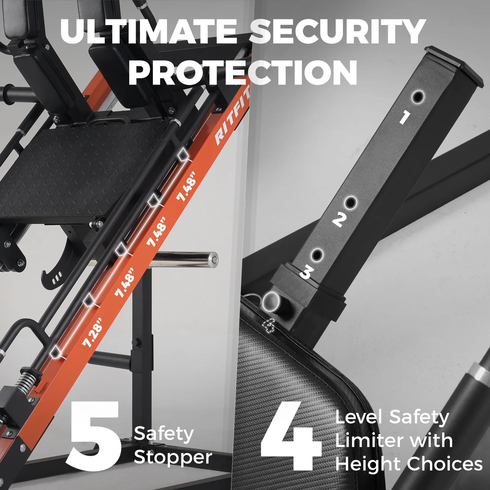 RitFit GAZELLE 3-in-1 Leg Press Hack Squat Machine for Home Gym - Image 4