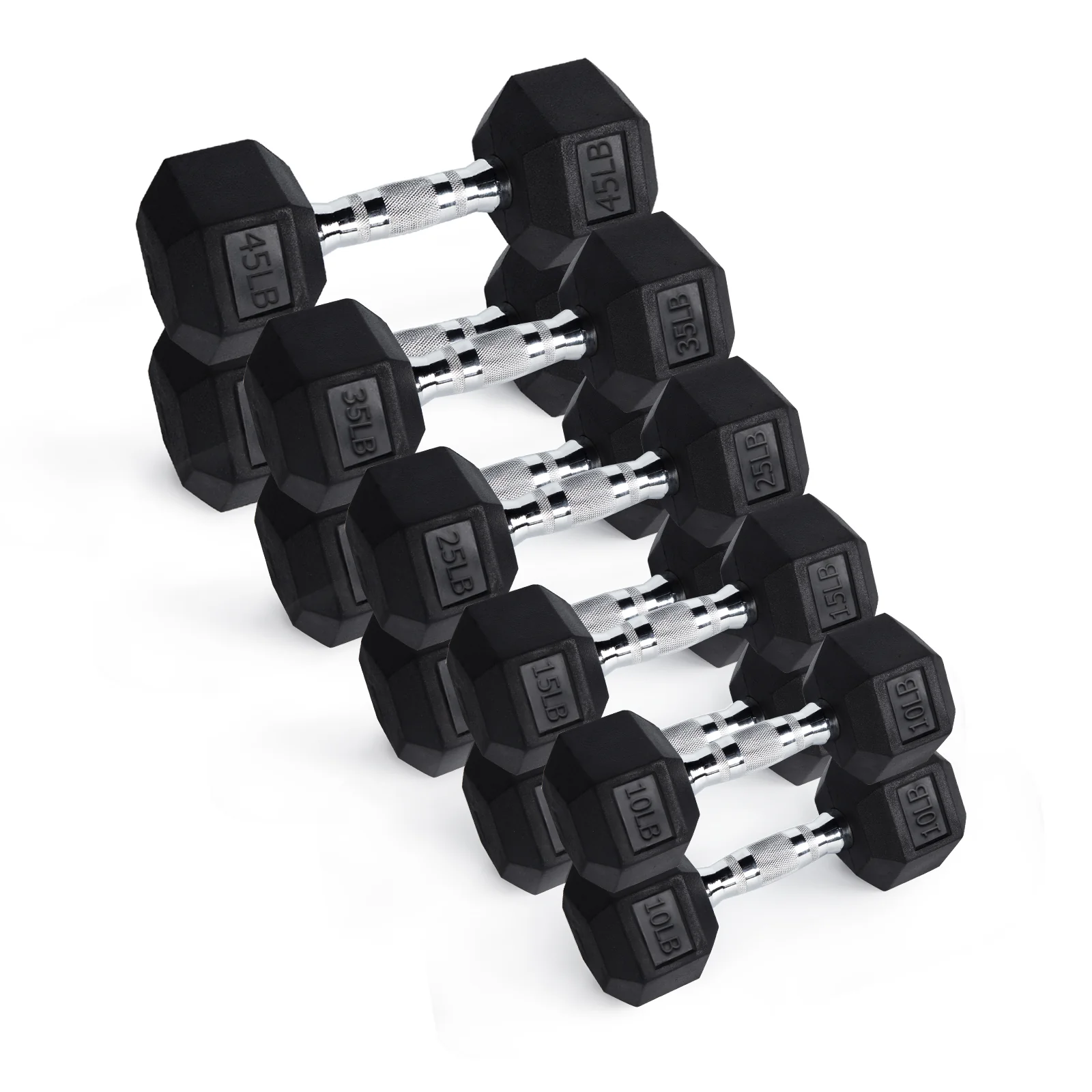 RitFit Rubber Hex Dumbbells Pairs and Sets - Image 23