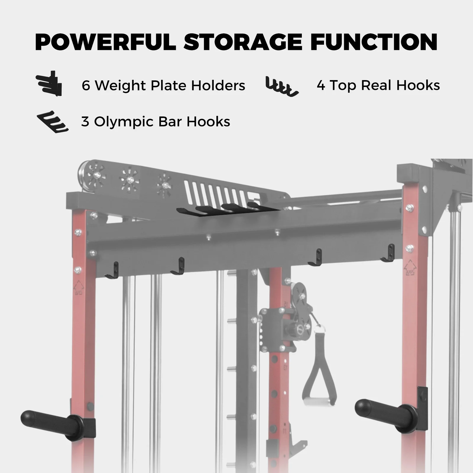 RitFit M1 PRO Multi-Functional Smith Machine with Cable Crossover System and Squat Rack for Home Gym - Image 8
