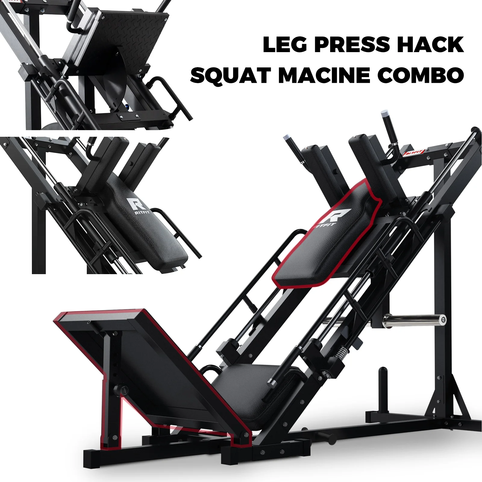 RitFit BLP01 45 Degree 3-In-1 Leg Press Hack Squat and Calf Raise Machine - Image 6