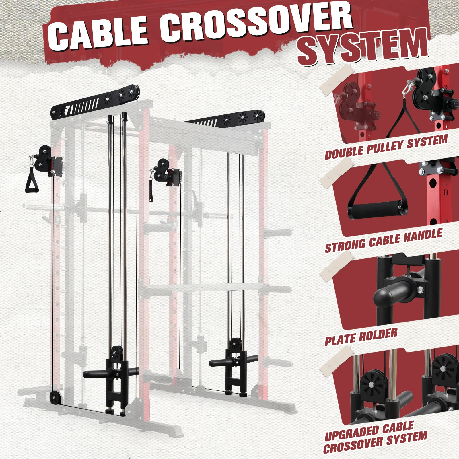 RitFit M1 Smith Machine with Cable Crossover System for Home Gym - Image 4
