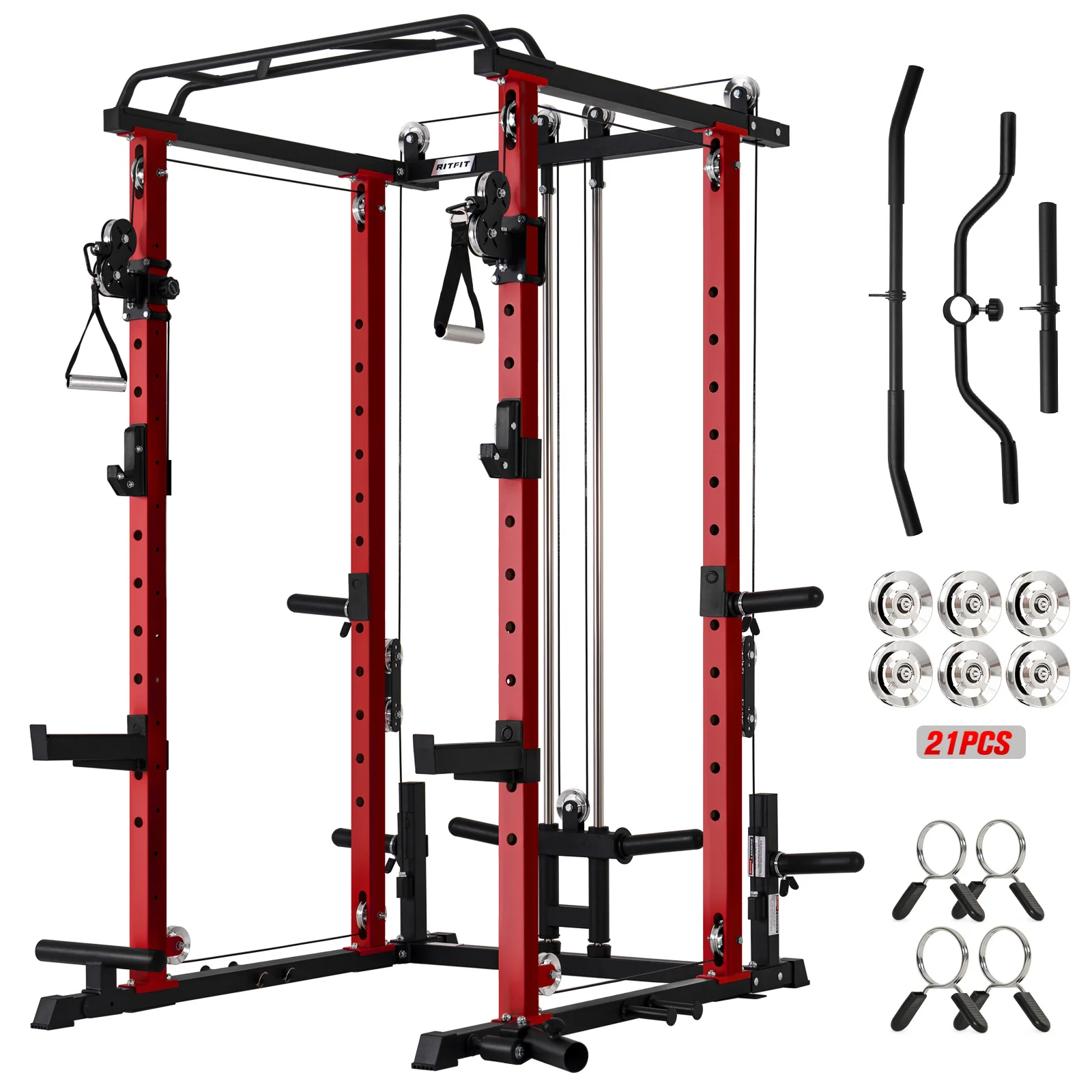 RitFit P3 Power Cage 1200lbs with Smooth Cable System & Aluminum Pulleys - Image 9