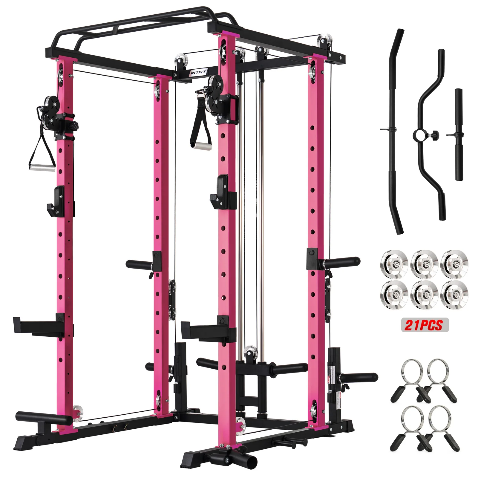 RitFit P3 Power Cage 1200lbs with Smooth Cable System & Aluminum Pulleys - Image 8