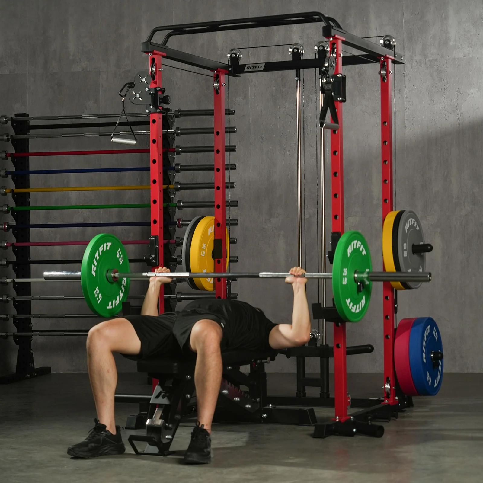 RitFit P3 Power Cage 1200lbs with Smooth Cable System & Aluminum Pulleys - Image 14