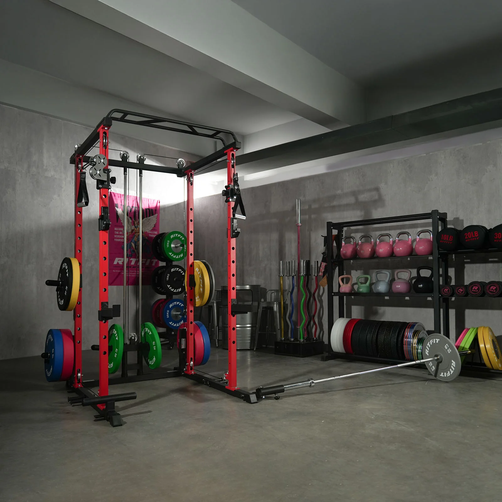 RitFit P3 Power Cage 1200lbs with Smooth Cable System & Aluminum Pulleys - Image 16
