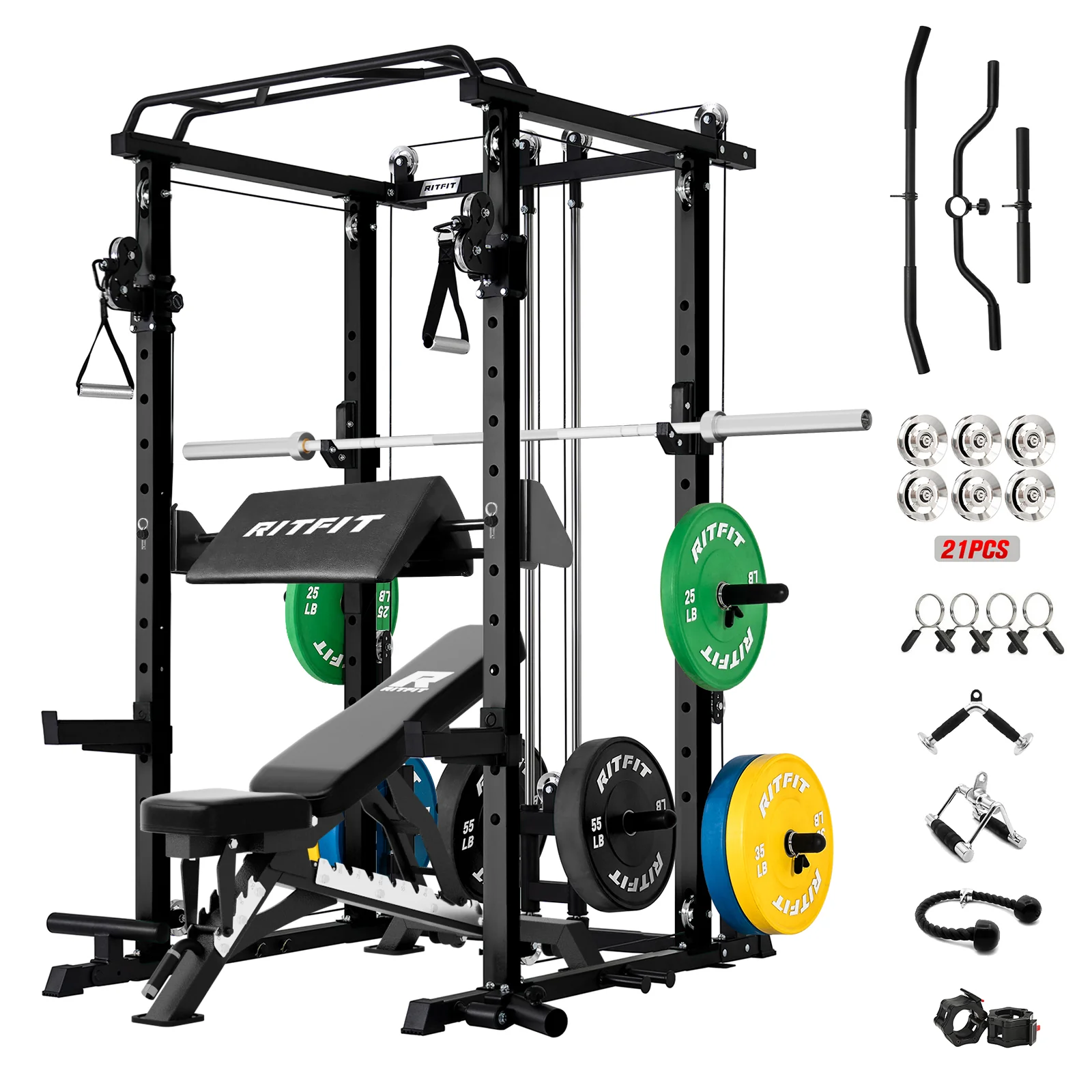 RitFit P3 Power Cage 1200lbs Home Gym Package - Image 16