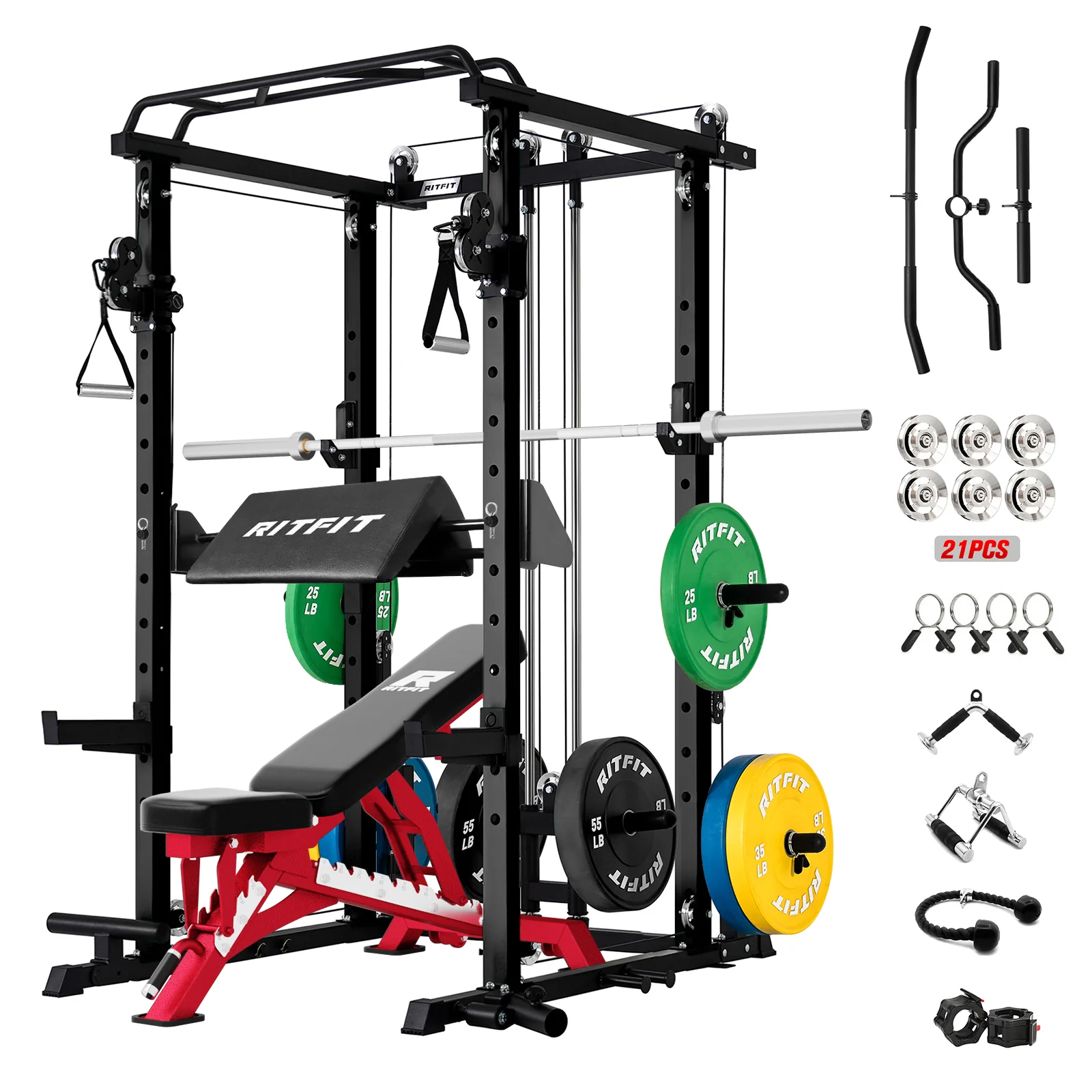 RitFit P3 Power Cage 1200lbs Home Gym Package - Image 17