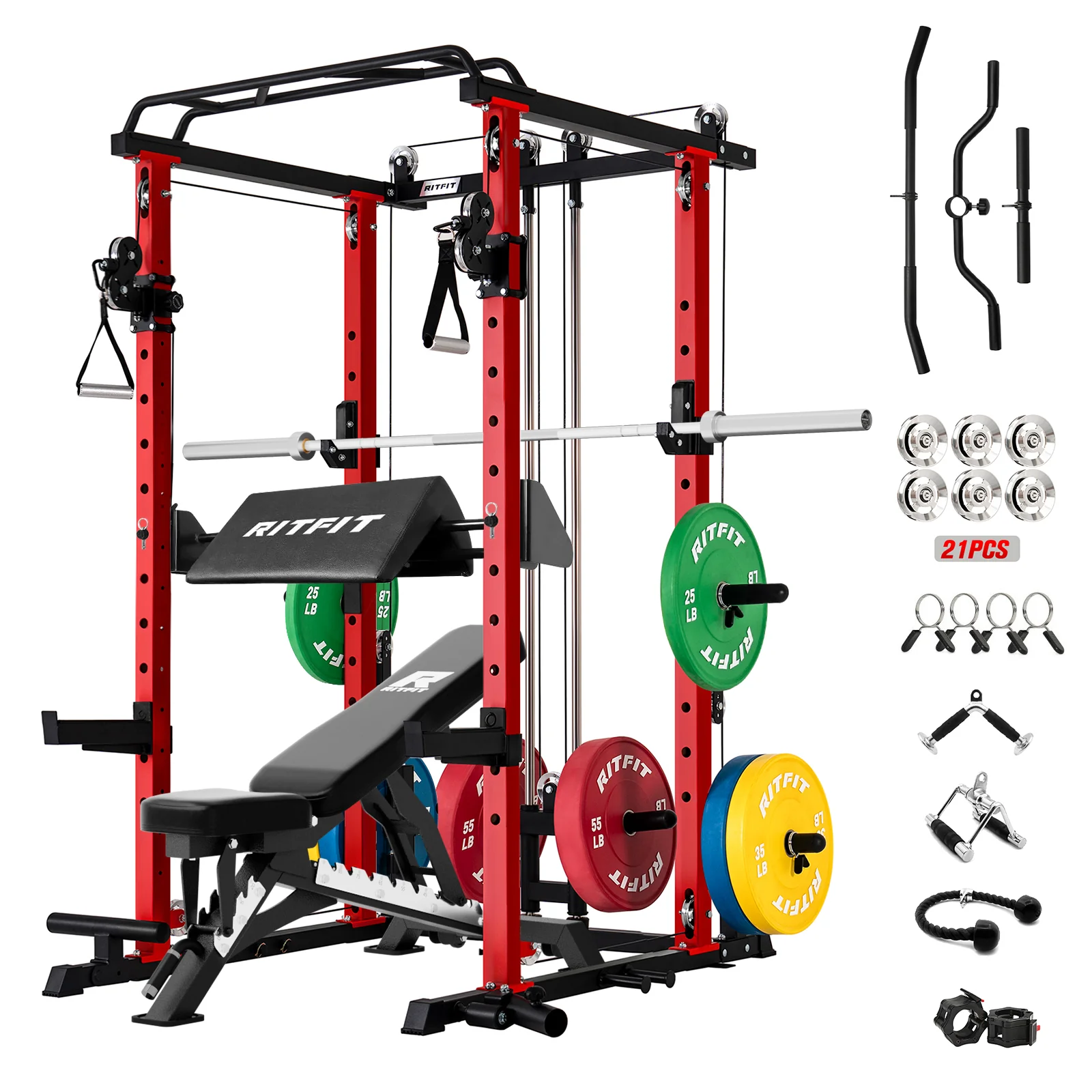 RitFit P3 Power Cage 1200lbs Home Gym Package - Image 18