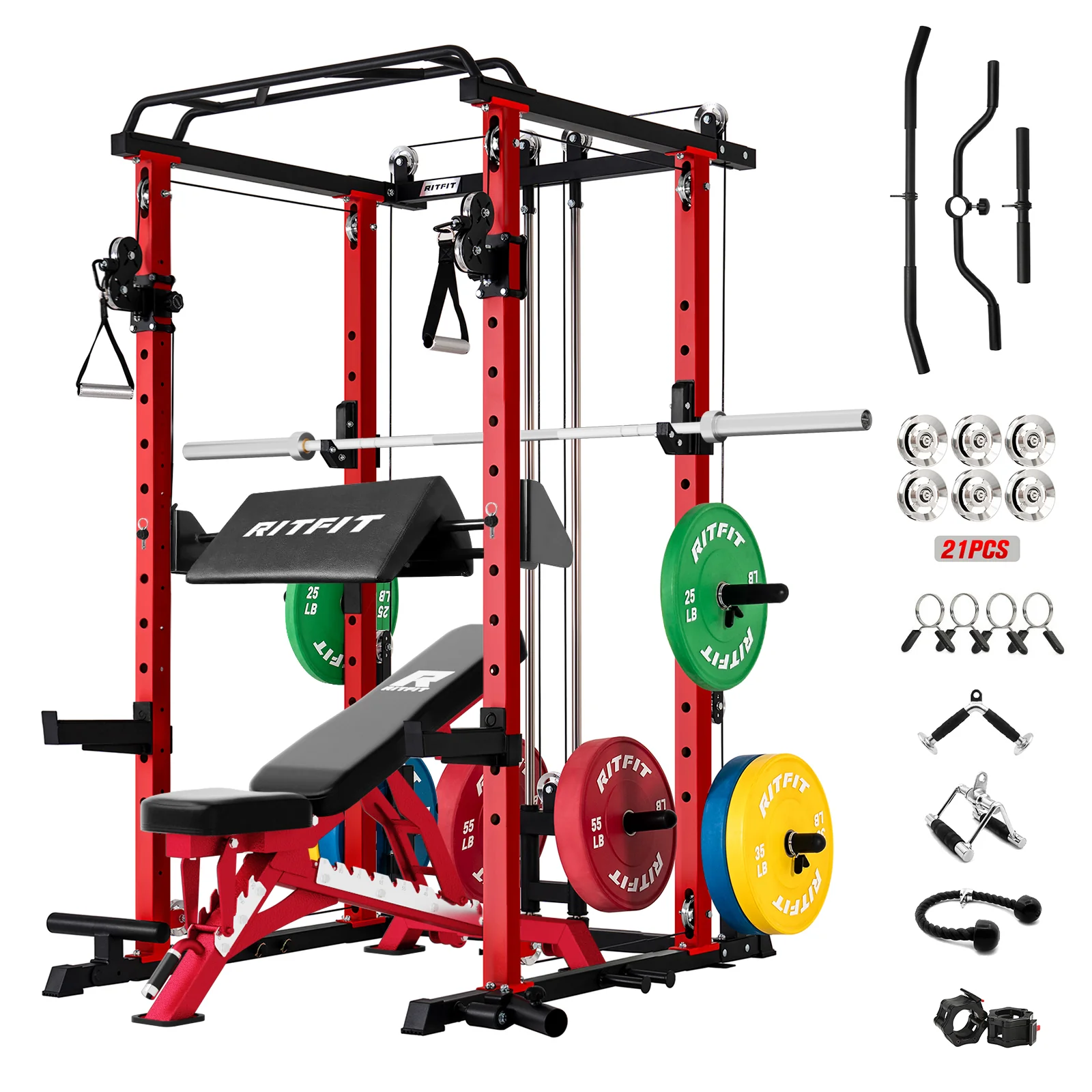 RitFit P3 Power Cage 1200lbs Home Gym Package - Image 19