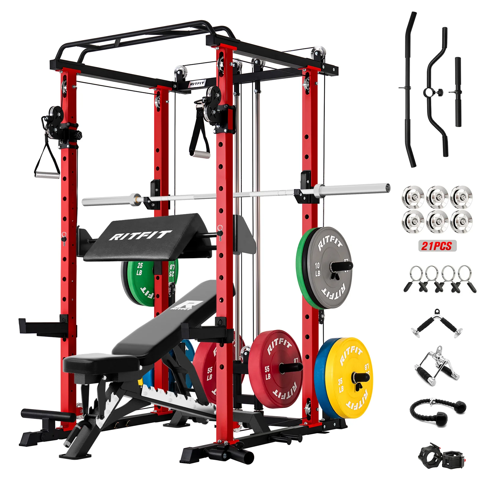 RitFit P3 Power Cage 1200lbs Home Gym Package - Image 22