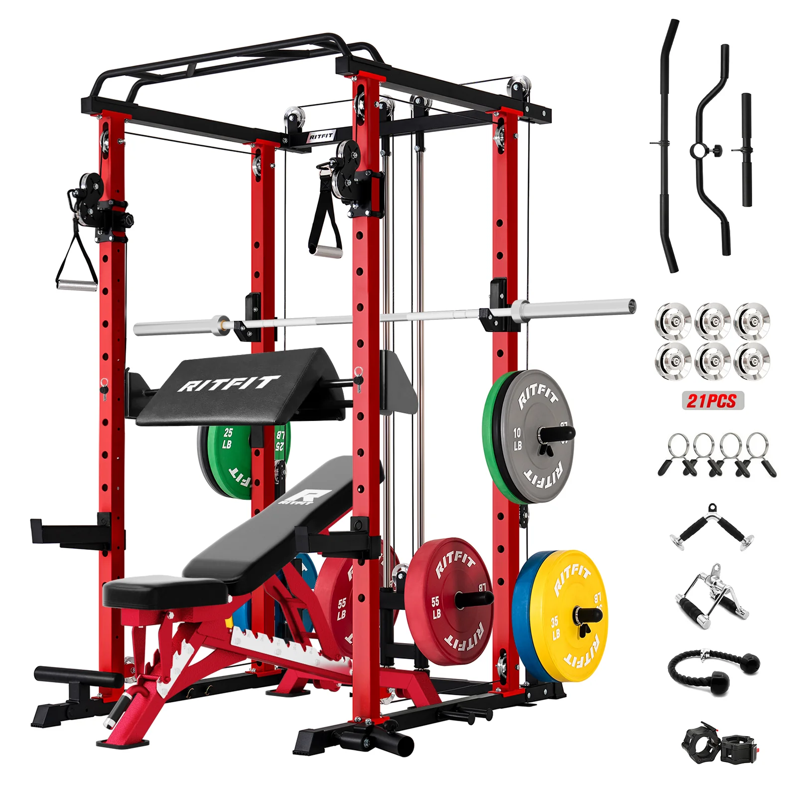 RitFit P3 Power Cage 1200lbs Home Gym Package - Image 23