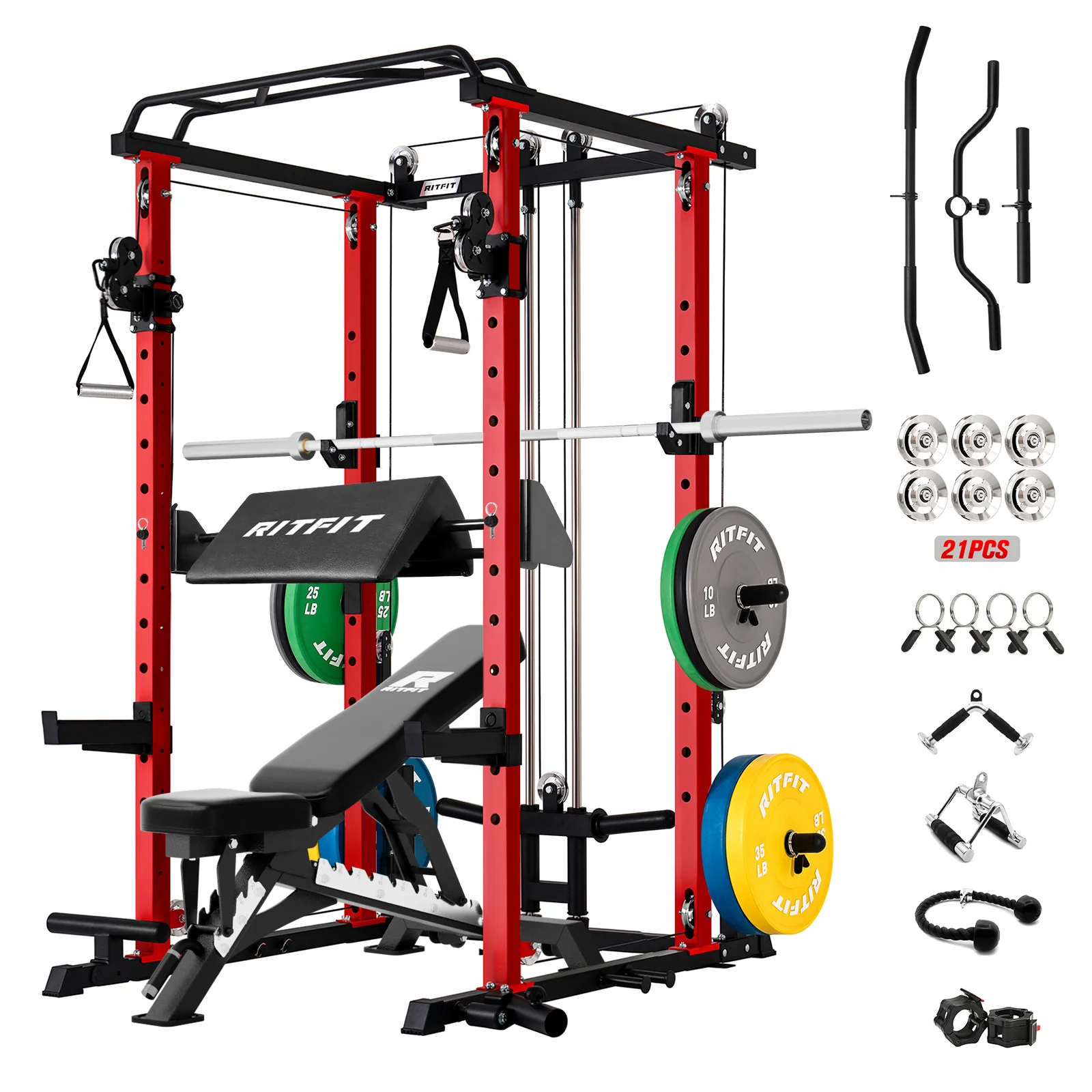 RitFit P3 Power Cage 1200lbs Home Gym Package - Image 4