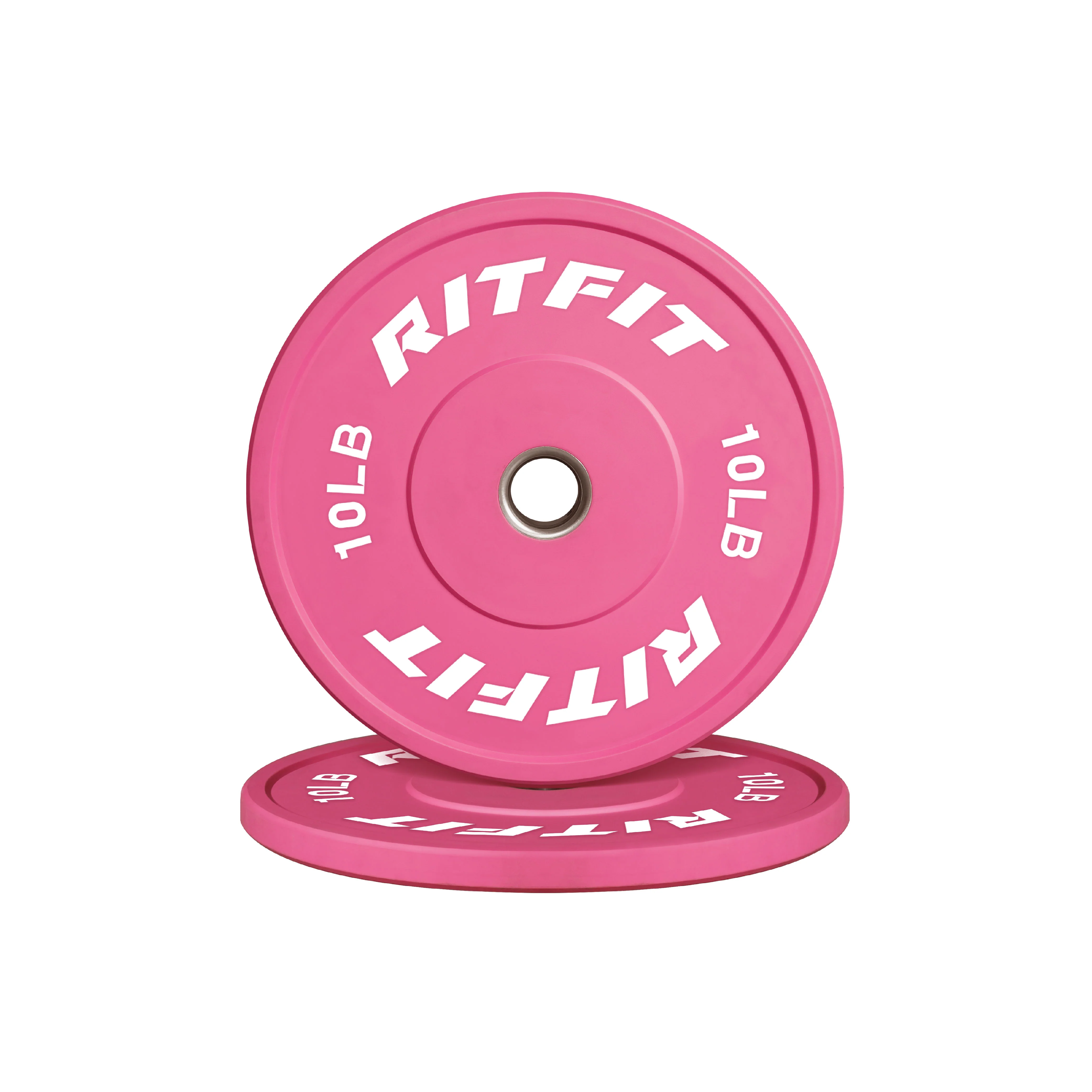 RitFit Pink Olympic Bumper Weight Plates - 2-Inch - Image 3