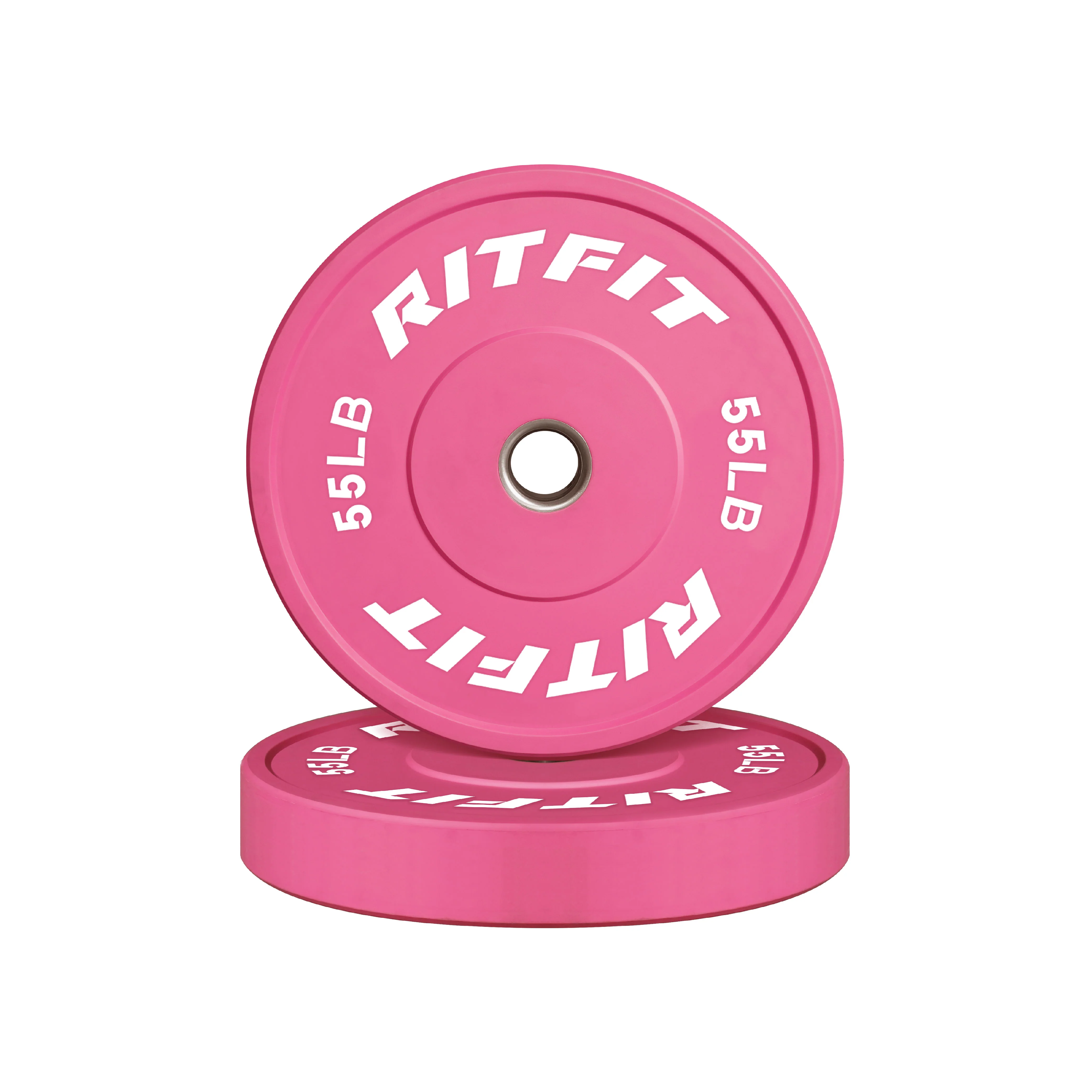 RitFit Pink Olympic Bumper Weight Plates - 2-Inch - Image 6
