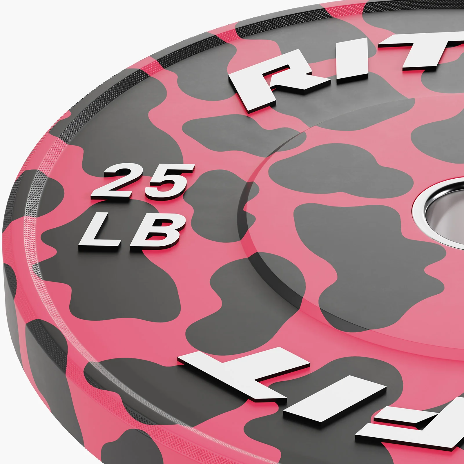 RitFit Pink Leopard Print Olympic Bumper Weight Plates  - 2-inch - Image 10