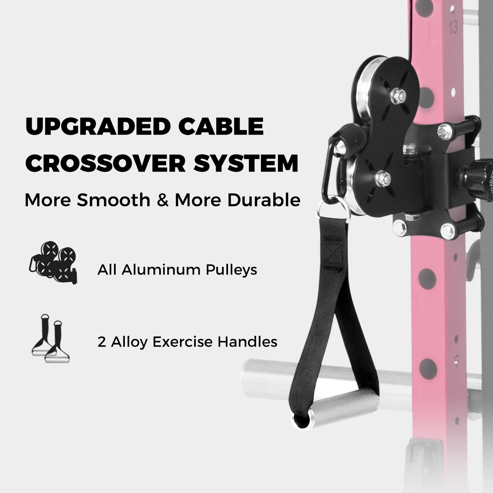 RitFit Pink M1 PRO Multi-Functional Smith Machine with Cable Crossover System and Squat Rack for Home Gym - Image 5