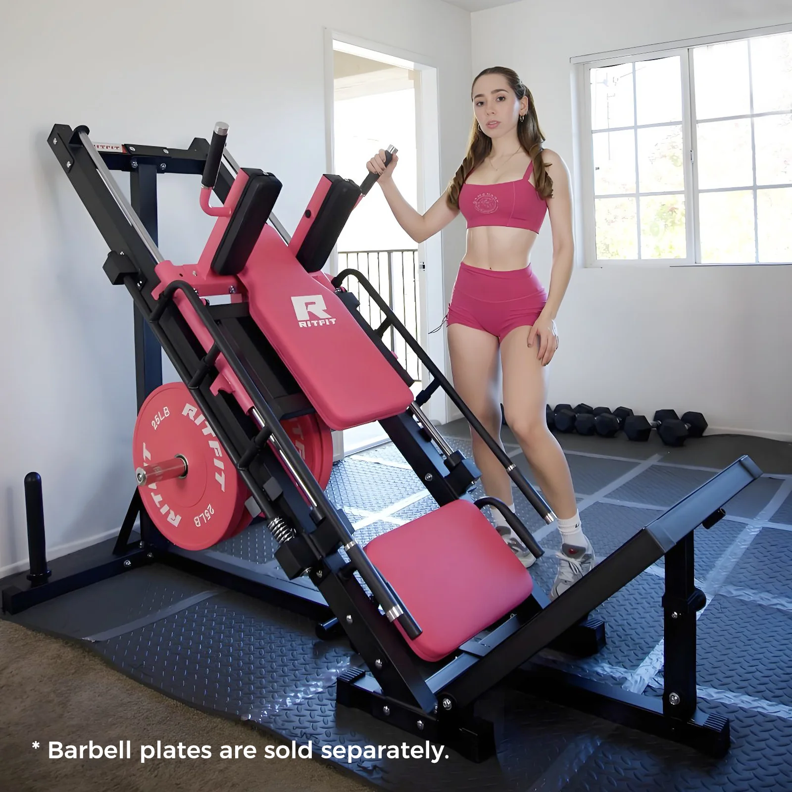RitFit BLP01 45 Degree 3-In-1 Leg Press Hack Squat and Calf Raise Machine - Image 14