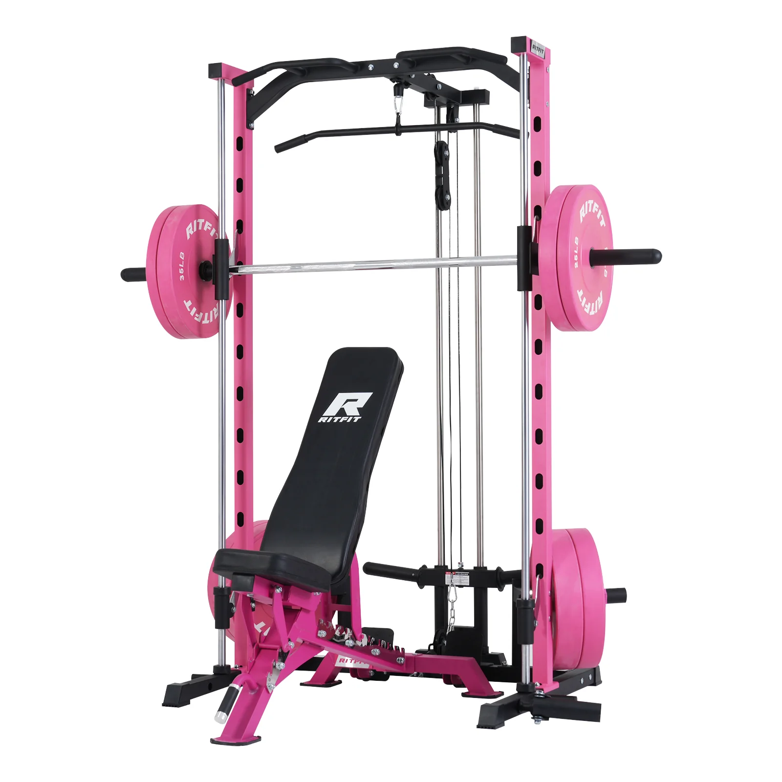 RitFit PSR05 2.0 Pink Smith Machine Package with LAT-Pull Down Attachments - Image 12