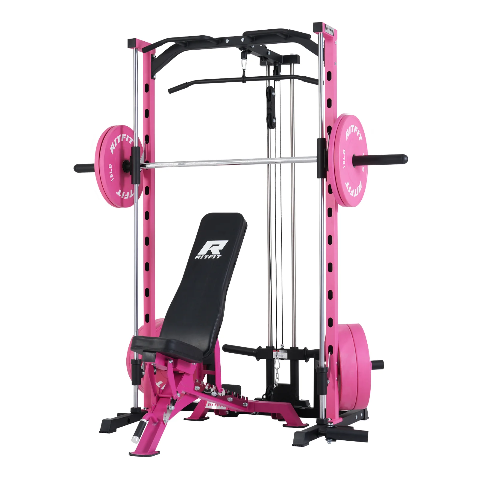 RitFit PSR05 2.0 Pink Smith Machine Package with LAT-Pull Down Attachments - Image 13