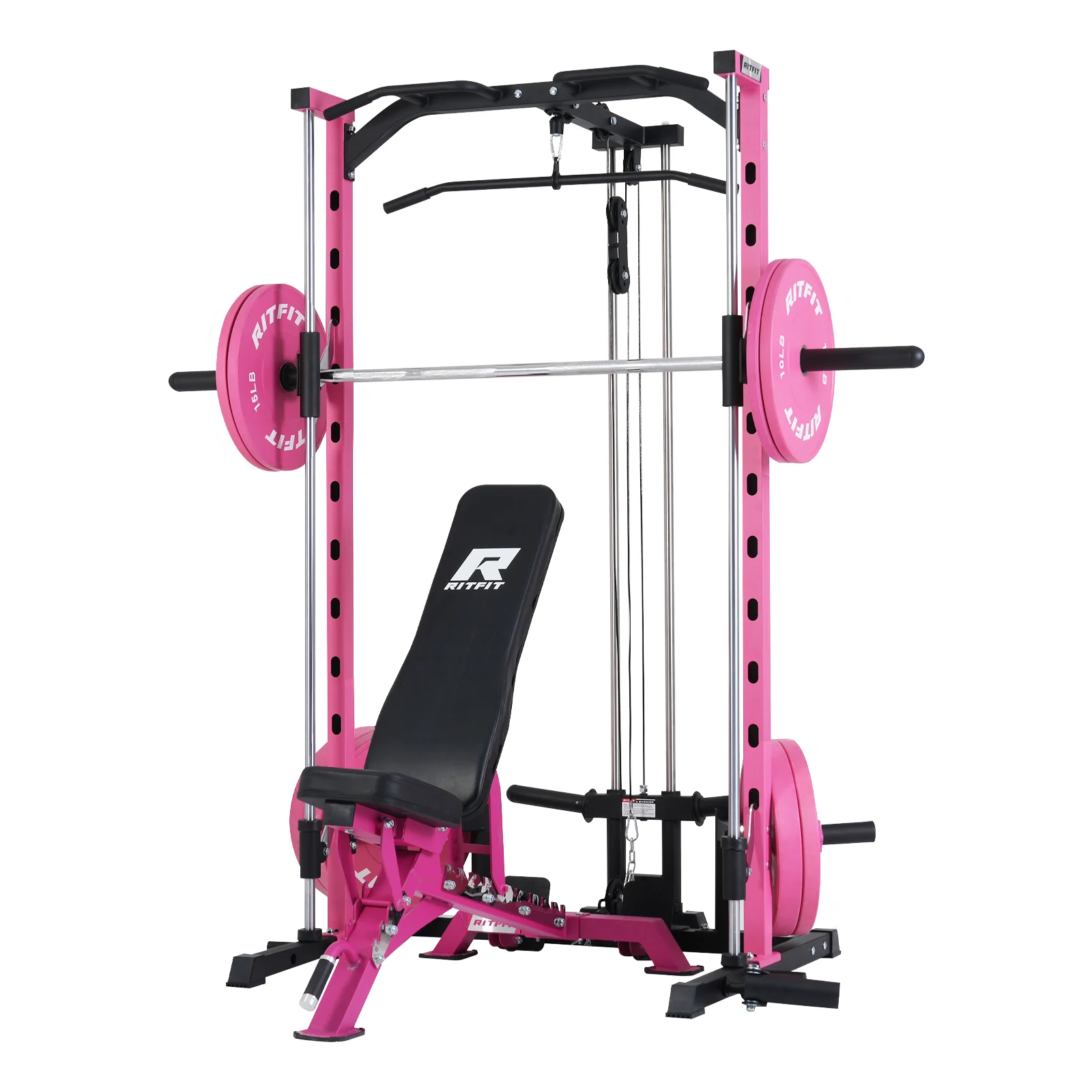 RitFit PSR05 2.0 Pink Smith Machine Package with LAT-Pull Down Attachments - Image 14